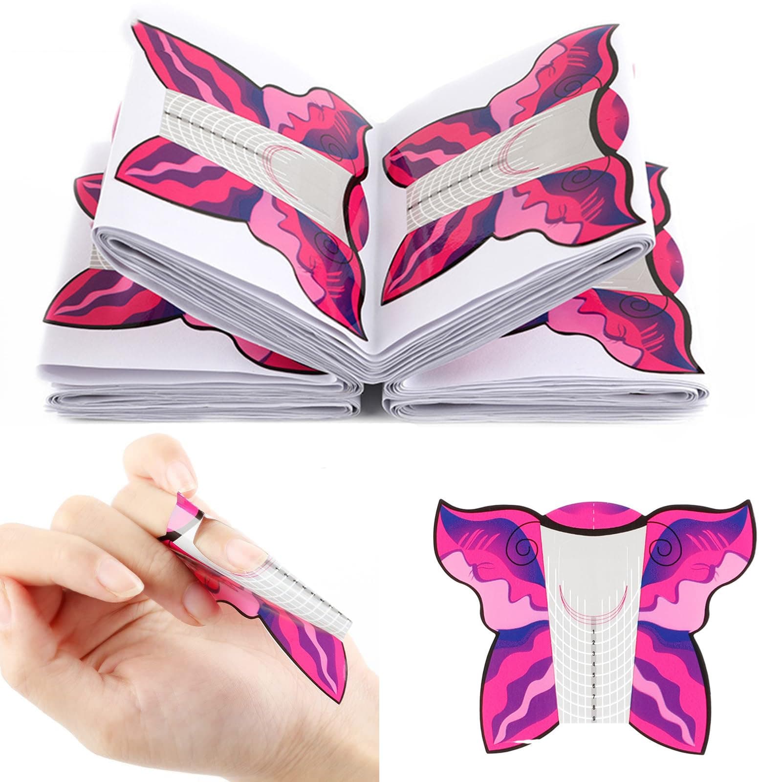 Big Bargain Store Nail Extension Forms Guide Sticker 100PCS Acrylic Nail Forms DIY Tool UV Gel Professional Salon Use,Self-adhesive Nail Art Tips Guide