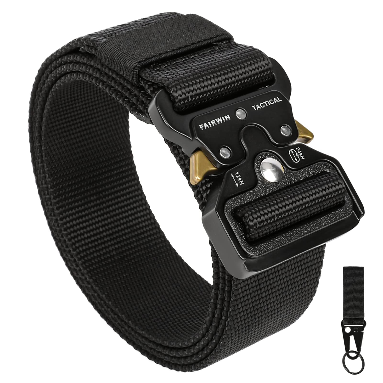 FAIRWINTactical Belt, Military Utility Belt Nylon Web Rigger Belt Work Belt with Heavy-Duty Quick-Release Buckle