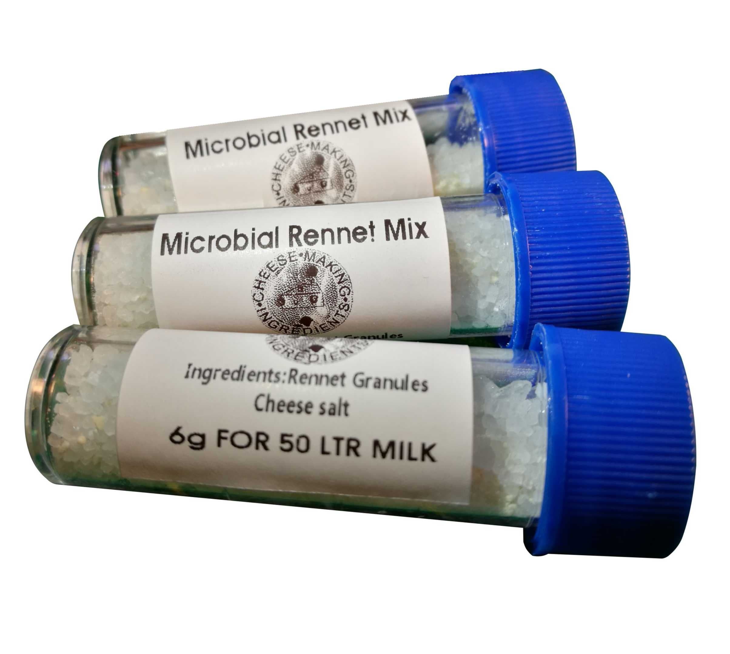 microbial rennet mix 3 X & Cheese Salt 6g | Rennin Cheese salt & Coagulant Tub