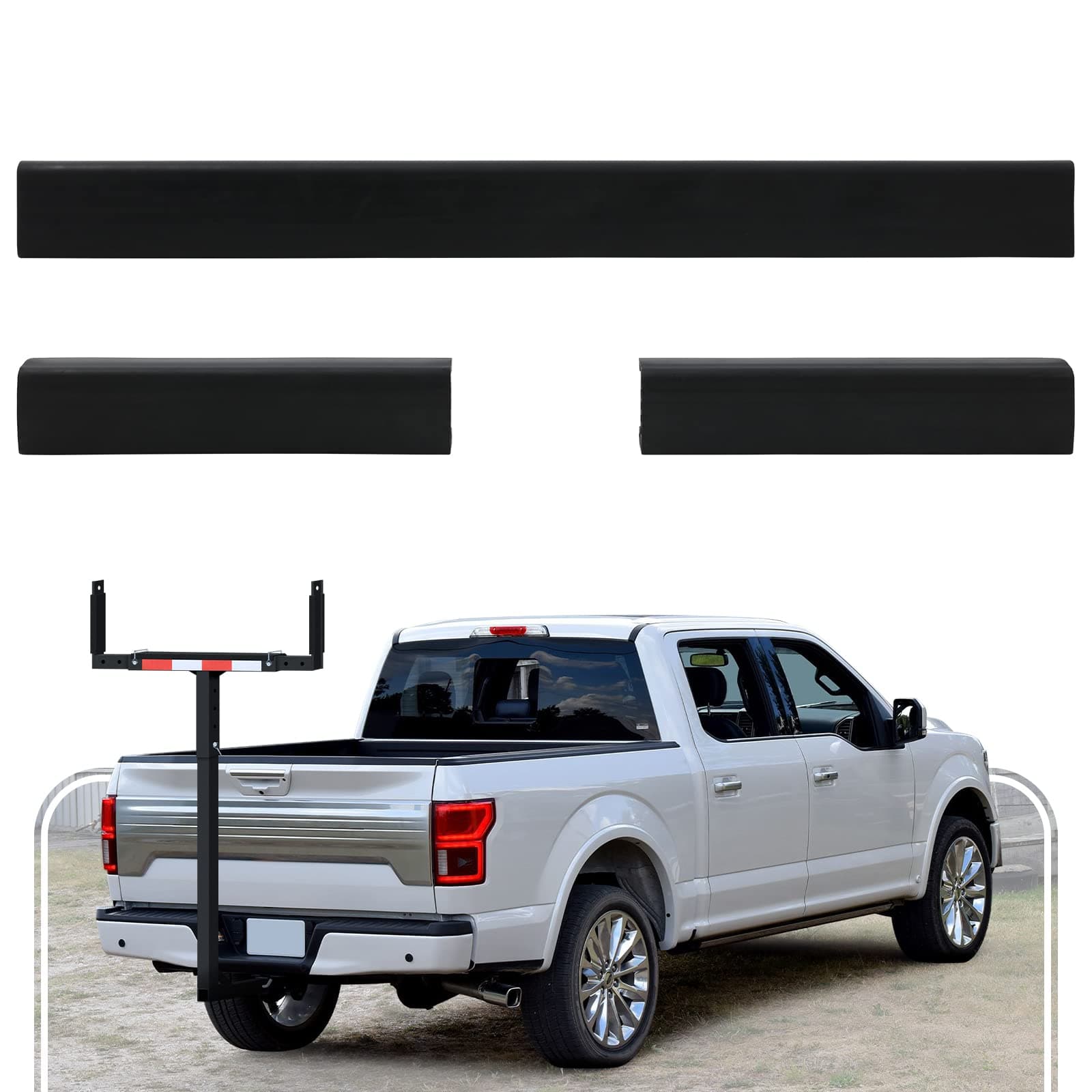 PENSUN Rubber Pads Strips 9.7" L x 2.4" W & 27.4" L x 2.4" W, Fit for Truck Bed Extender, DIY Gasket, Seals, Anti-Slip and Wear-Resistant