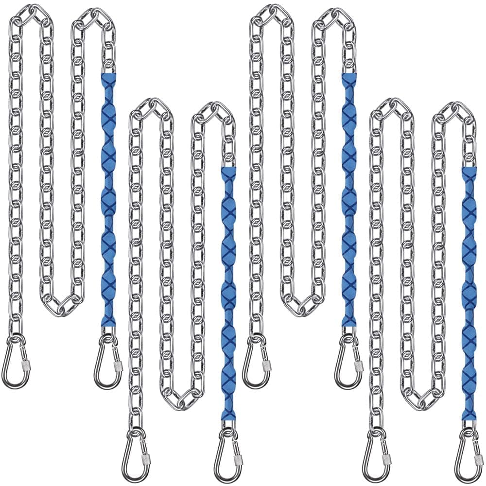 - BeneLabel 2Pcs 85" Stainless Steel Swing Chains with Handle Grip Sleeve & Carabiners Heavy Duty Hanging Chains for Porch Swing, Hammock Chairs, Hanging Chair, Heavy Bags - 1000 lbs Capacity