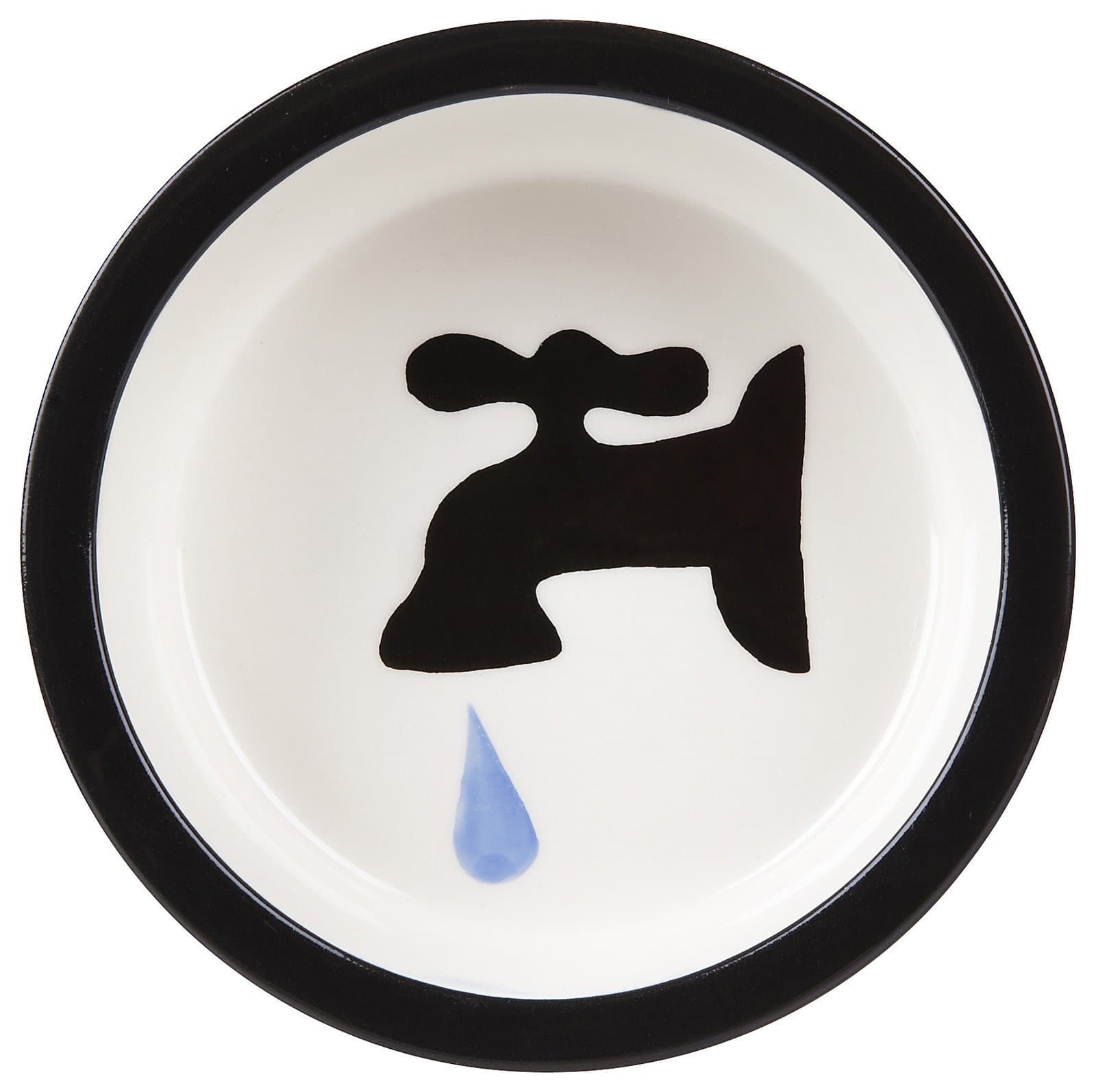 Melia Pet Tap Ceramic Dog Bowl - Black - Medium