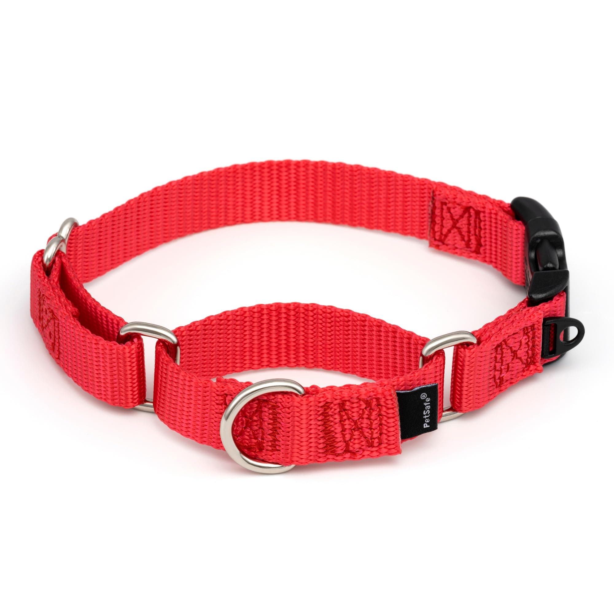 PetSafe Martingale Collar with Quick Snap Buckle - Adjustable No-Slip Design for Better Leash Control - Durable Nylon Material - Humane Gentle Correction for Safer Training - Small - Red