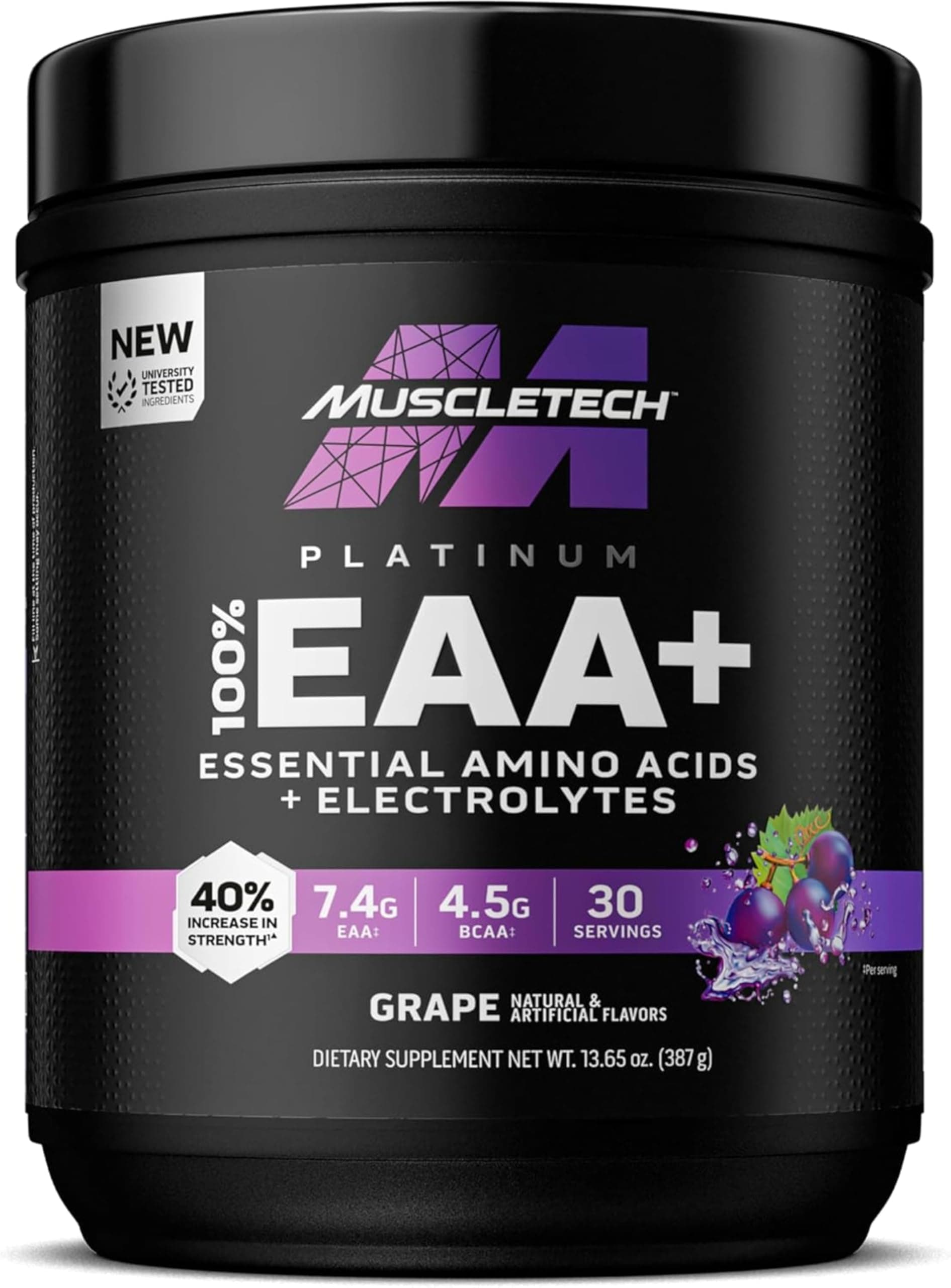 Platinum Essential Amino Acids Supplement with Electrolytes | Pre-Workout Powder for Energy, Muscle Growth & Strength Builder for Men & Women | 387 grams | 30 Servings