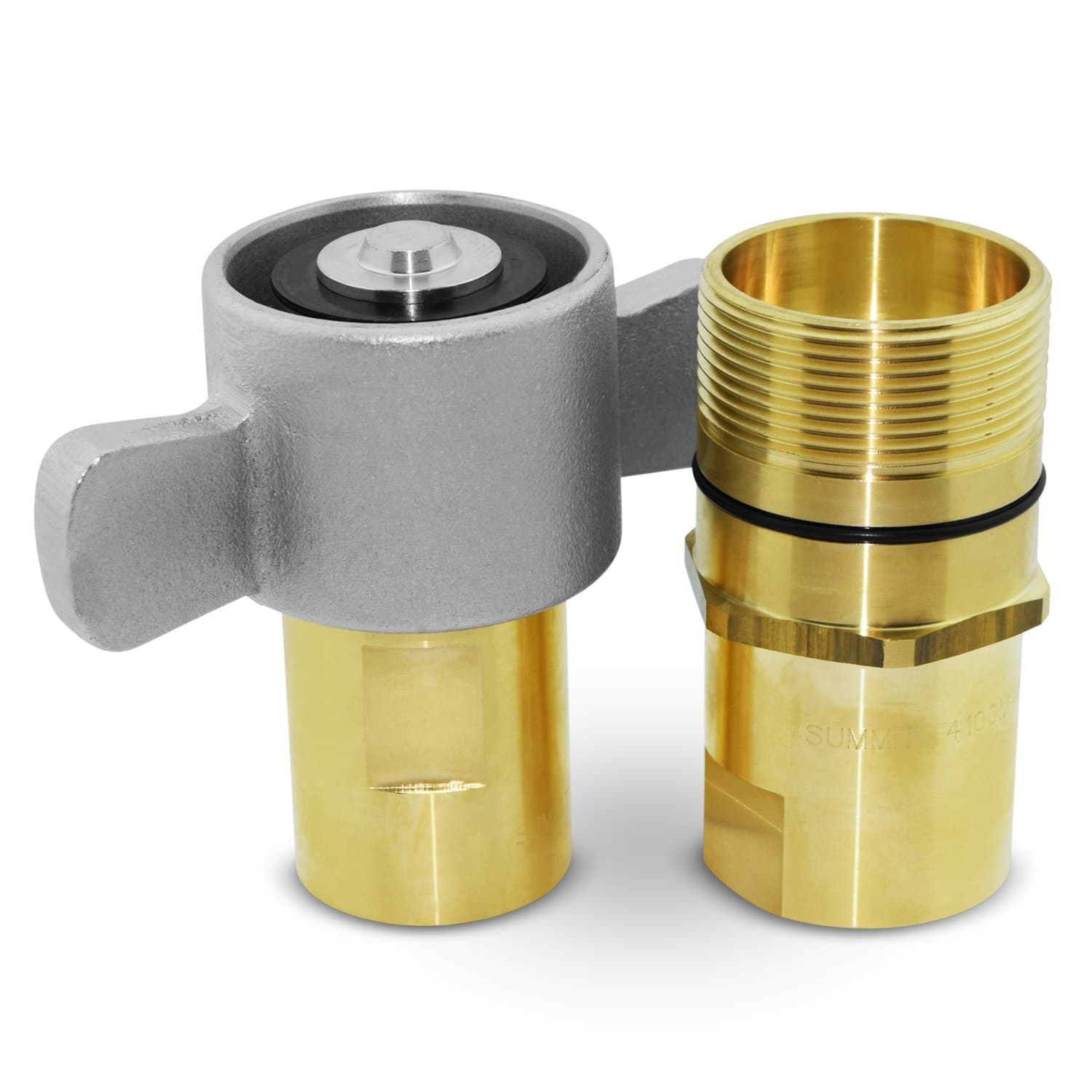 Summit Hydraulics 1" NPT Wet-Line Wing Nut Hydraulic Quick Disconnect Coupler/Coupling Set