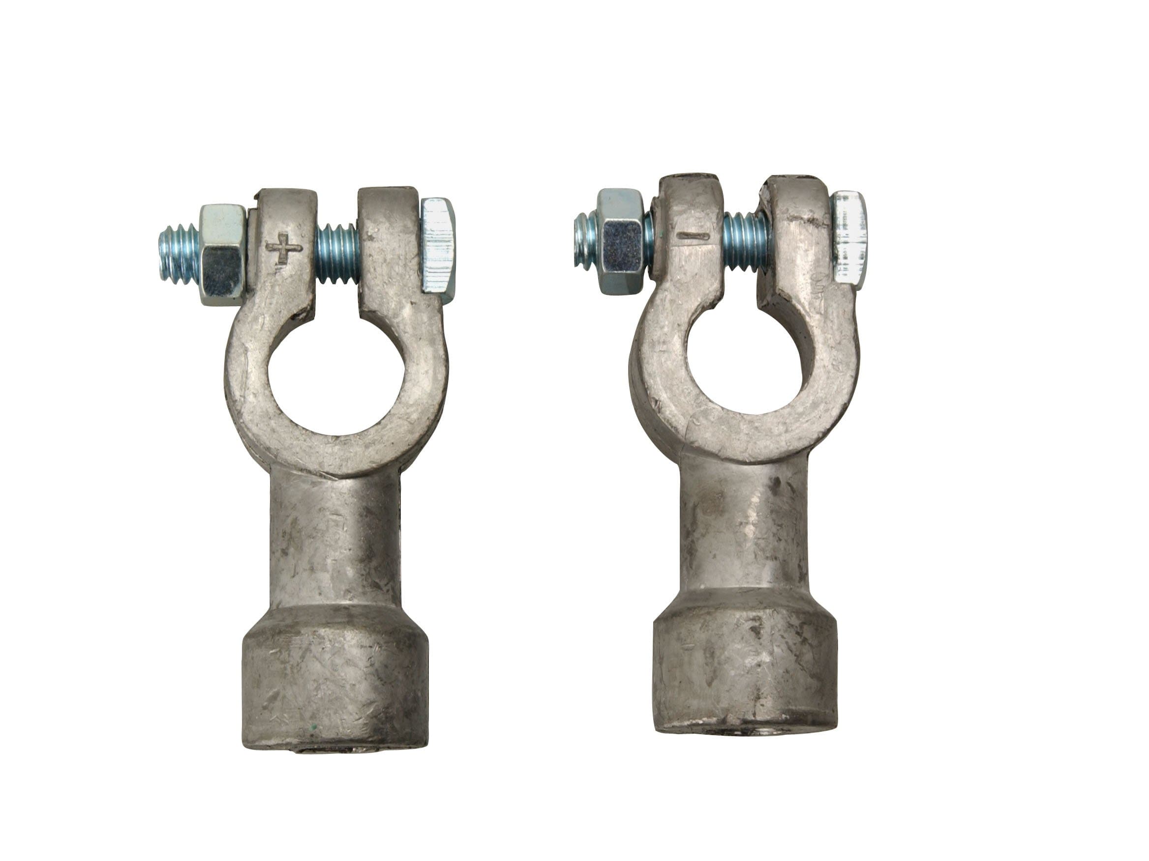 Road Power 0925 Side Terminal Battery Adapters; 2-Pack; Chrome; 6 and 12-Volt