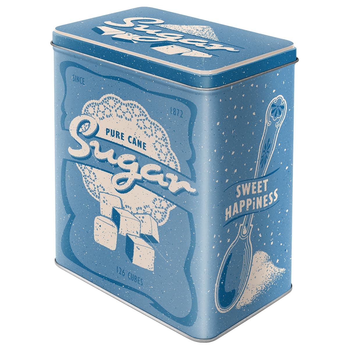 Nostalgic-Art Retro storage tin box L, 3 l, Sugar – Gift idea for the kitchen, large metal coffee tin, vintage design