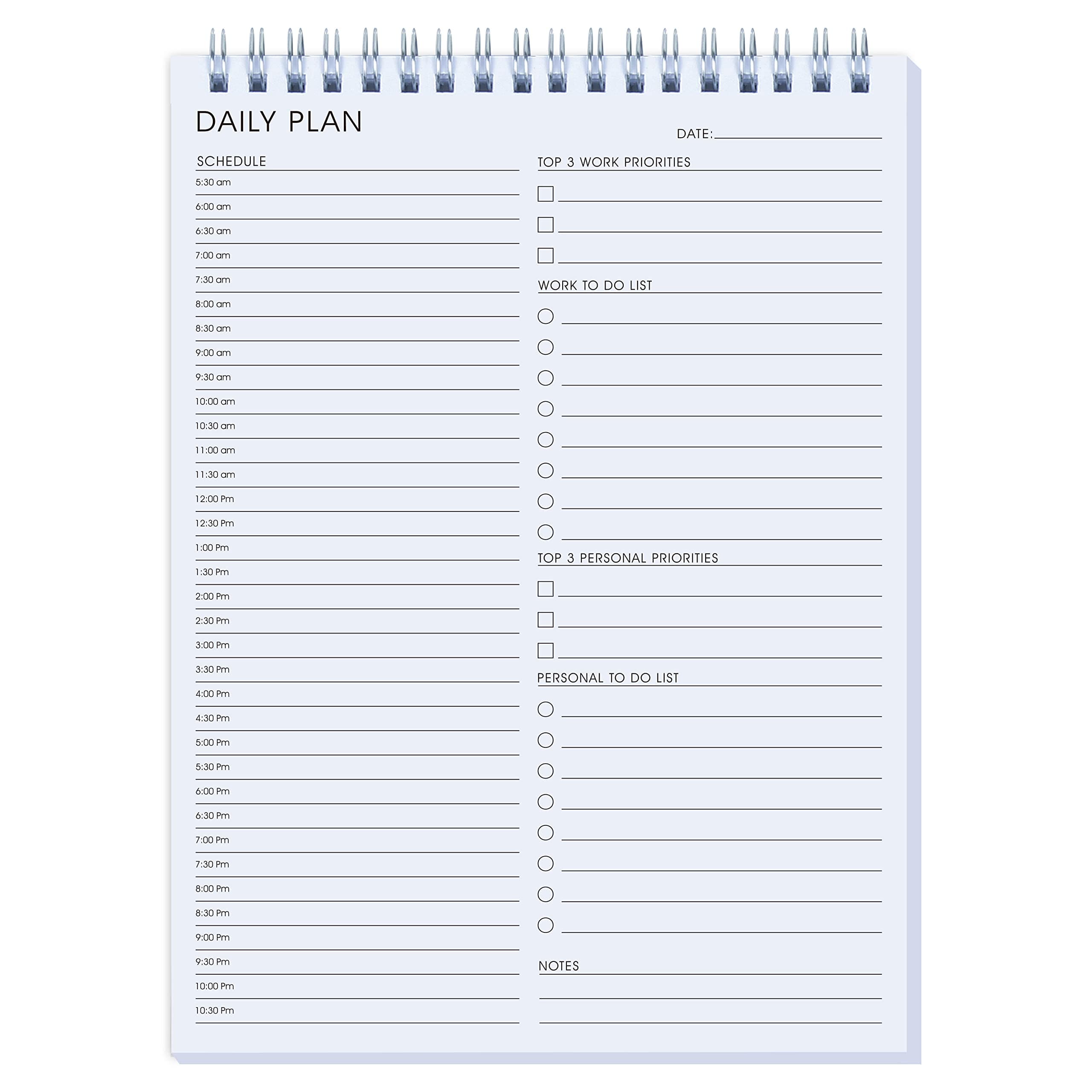 KAICN Work From Home Planner, Daily Hourly Planner, 2021, 6.5 x 9.8 inches