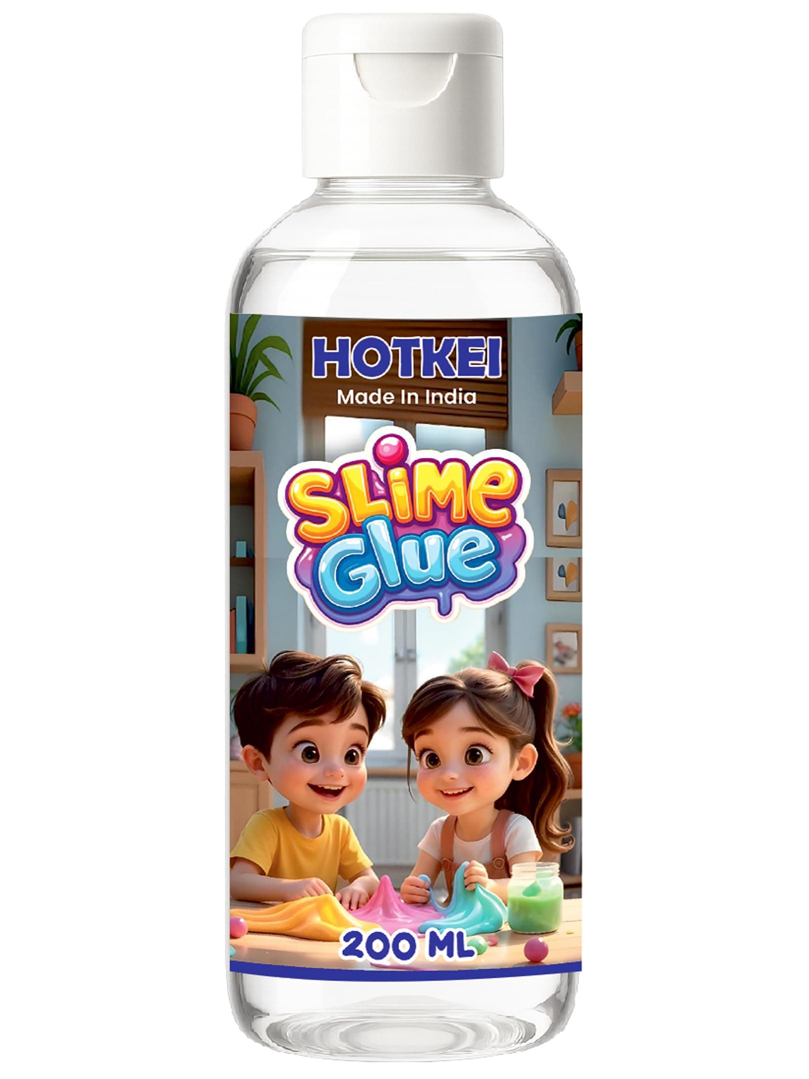 HOTKEI 200 ml Clear Slime Glue DIY Magic Jelly Putty Toy for Making Maker kit Set Liquid Gel Games Birthday Gift Toys for Boys Girls Kids for Making Slime at Home 3 to 10 Years