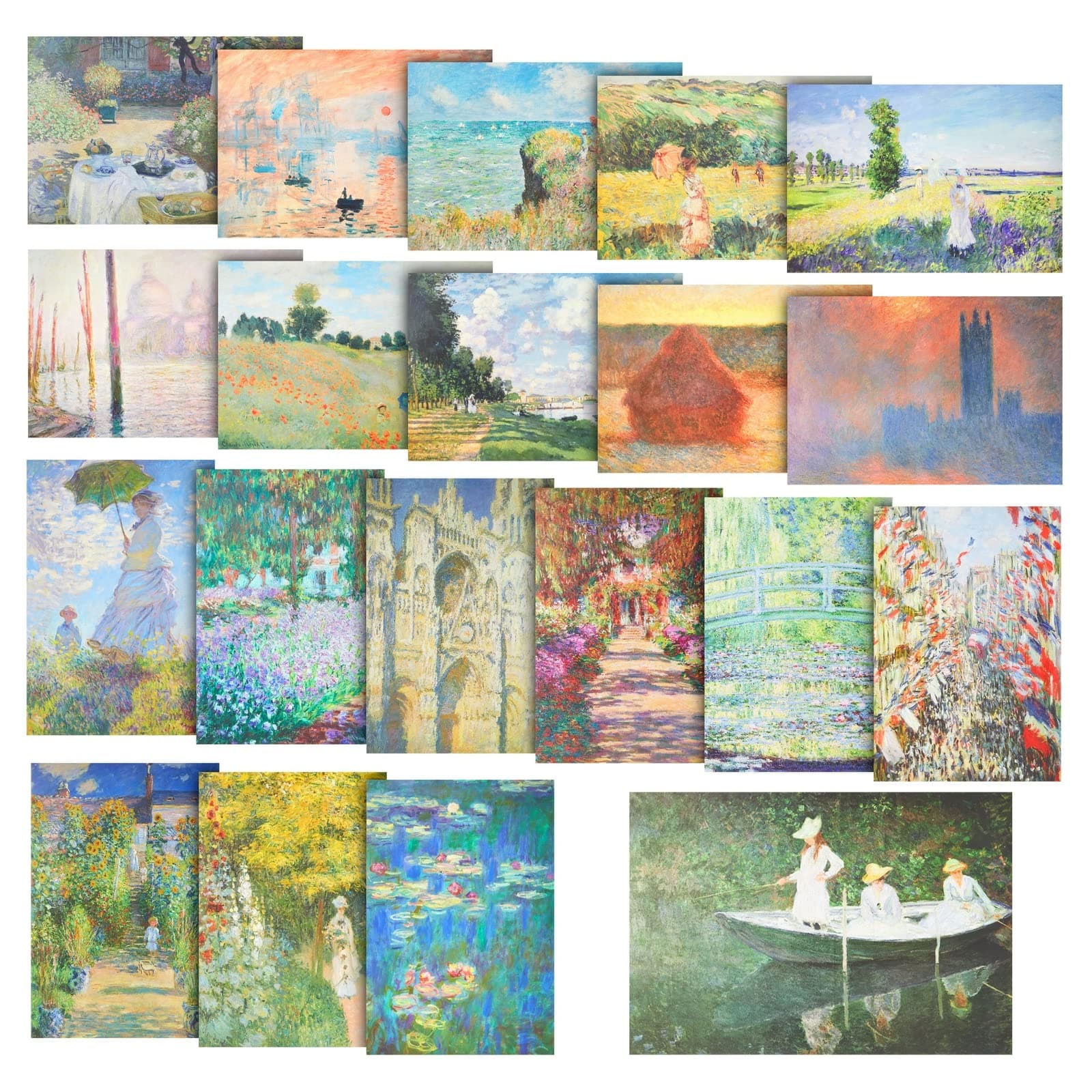 Wall Art Monet Poster Set - 20 Pack, 13 x 19 in, Multicolor - Office & Dorm Room Wall Decor - Apartment Decor & Aesthetic Art Prints