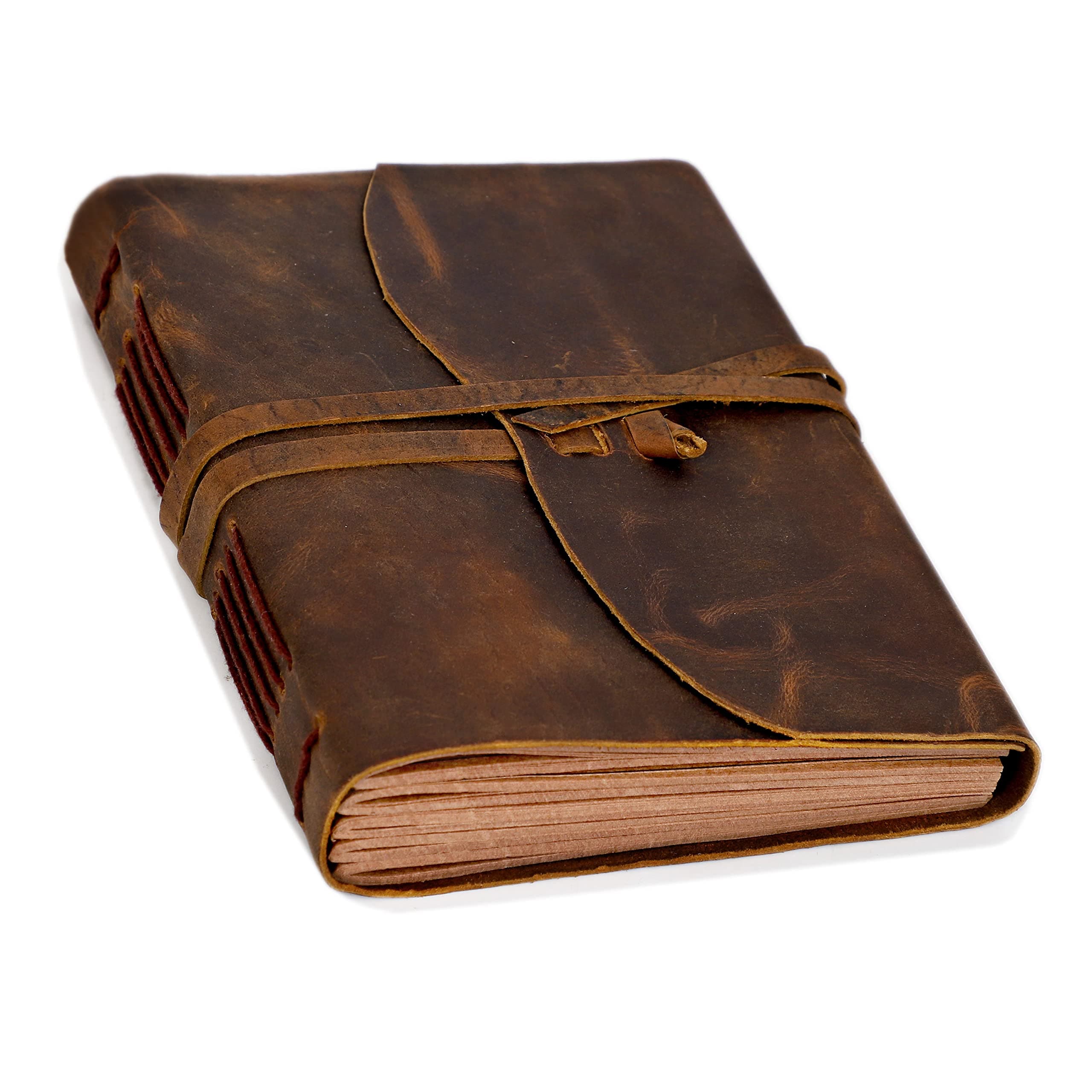 Leather Journal Genuine Notebook -Lined Journal For Man Vintage Leather Bound Journal -Journals For Writing Gifts For Man Artist,Travel Journal 240 Page