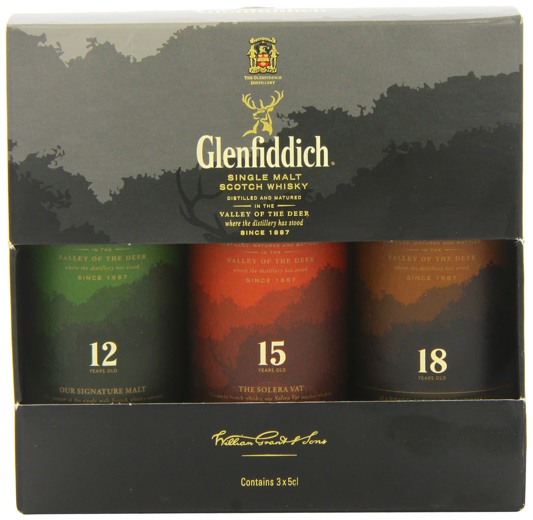 Glenfiddich Mini Pack - 12 Year Old, 15 Year Old & 18 Year Old Miniature