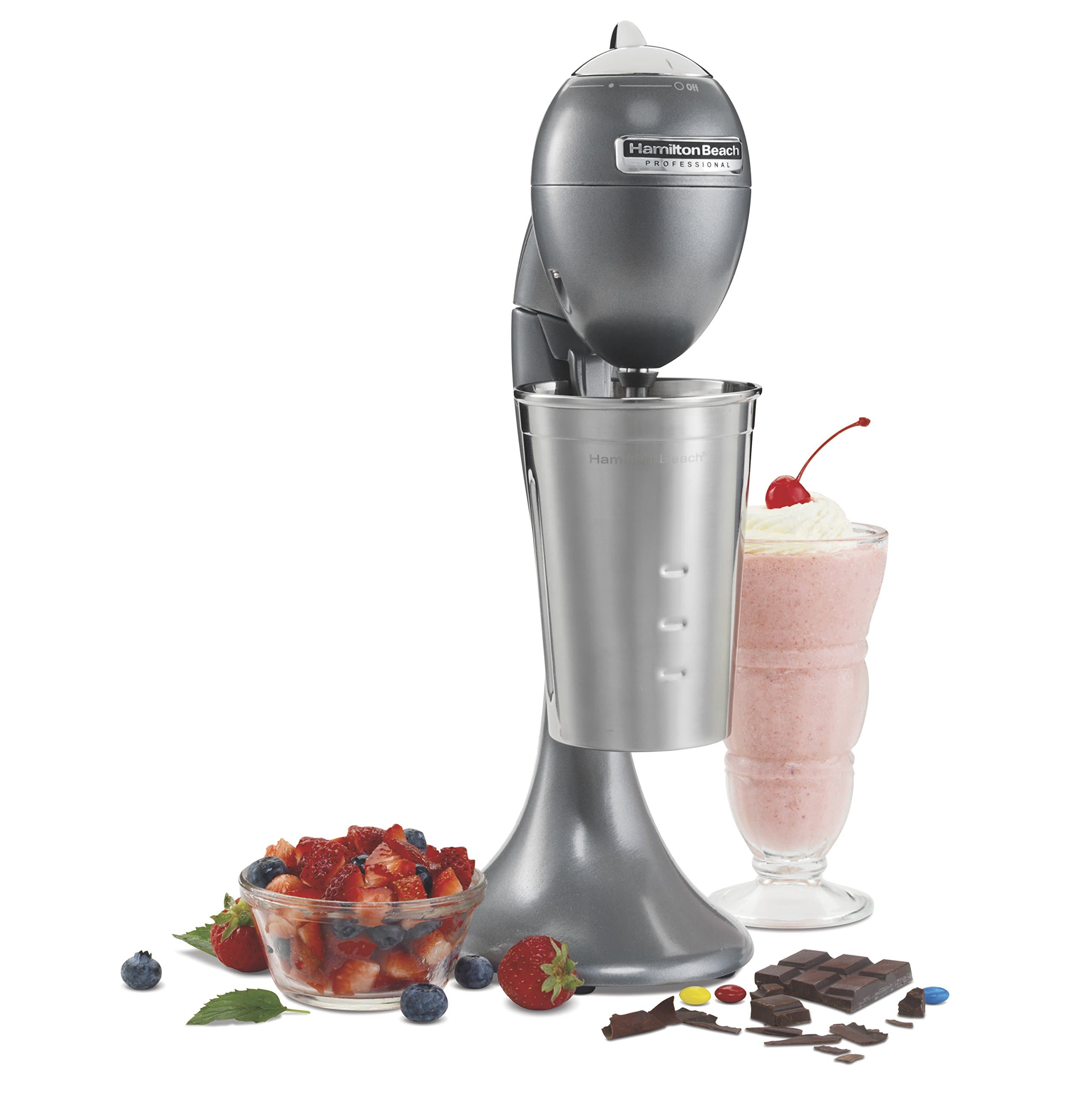 Hamilton Beach Professional Pro Retro Die-Cast Mixer for Milkshakes, Soda Fountain Drinks, Protein Shakes, Whipping Omelets and Pancake Batter, 28 Oz Cup (65120), Gray