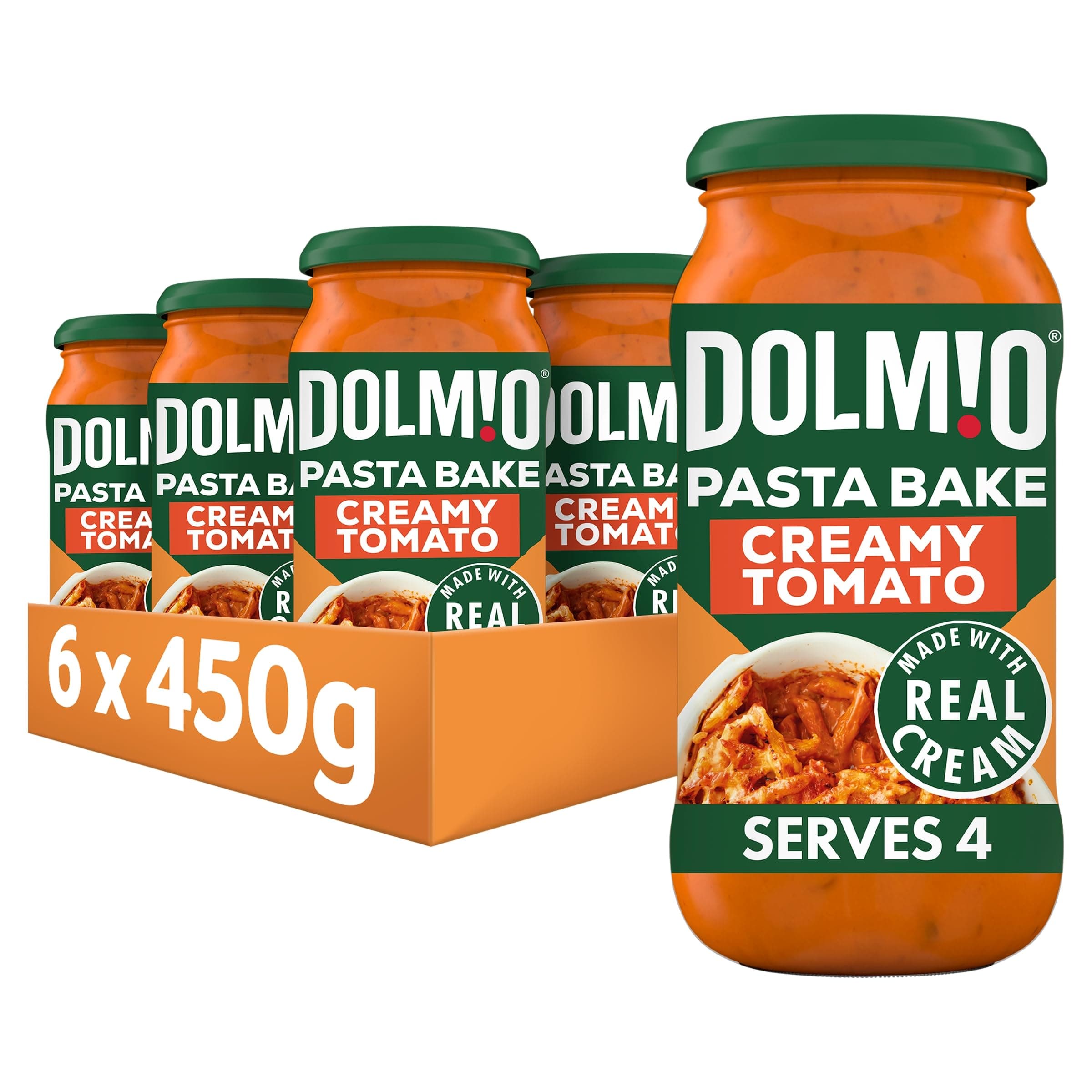 Dolmio Pasta Bake Creamy Tomato Pasta Sauce Jar, Bulk Multipack 6 x 450g