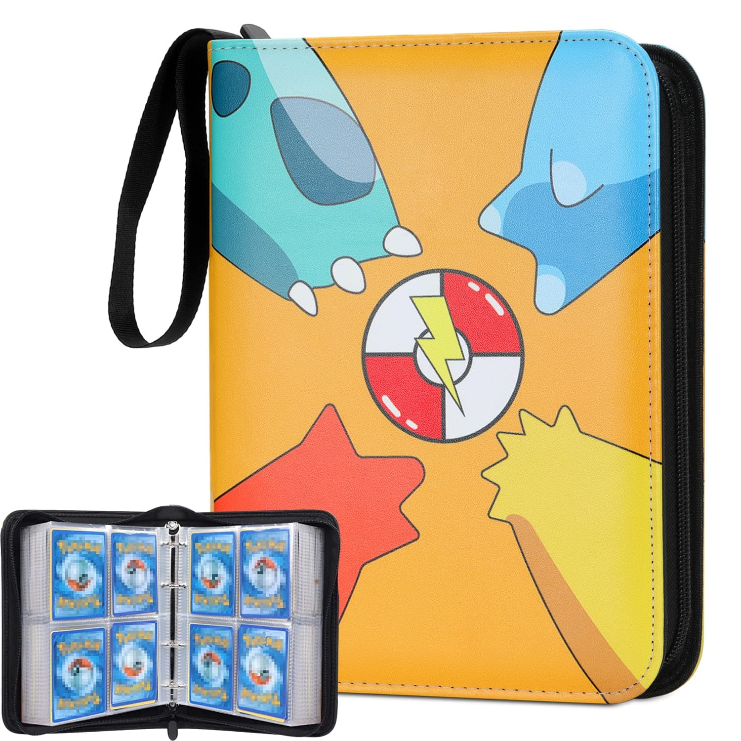 Binder for Trading Card Storage with Sleeves, Card Holder Binder for Collectible Cards, Holds Up to 400 Cards with 50 Removable Pages, Carrying Case Album