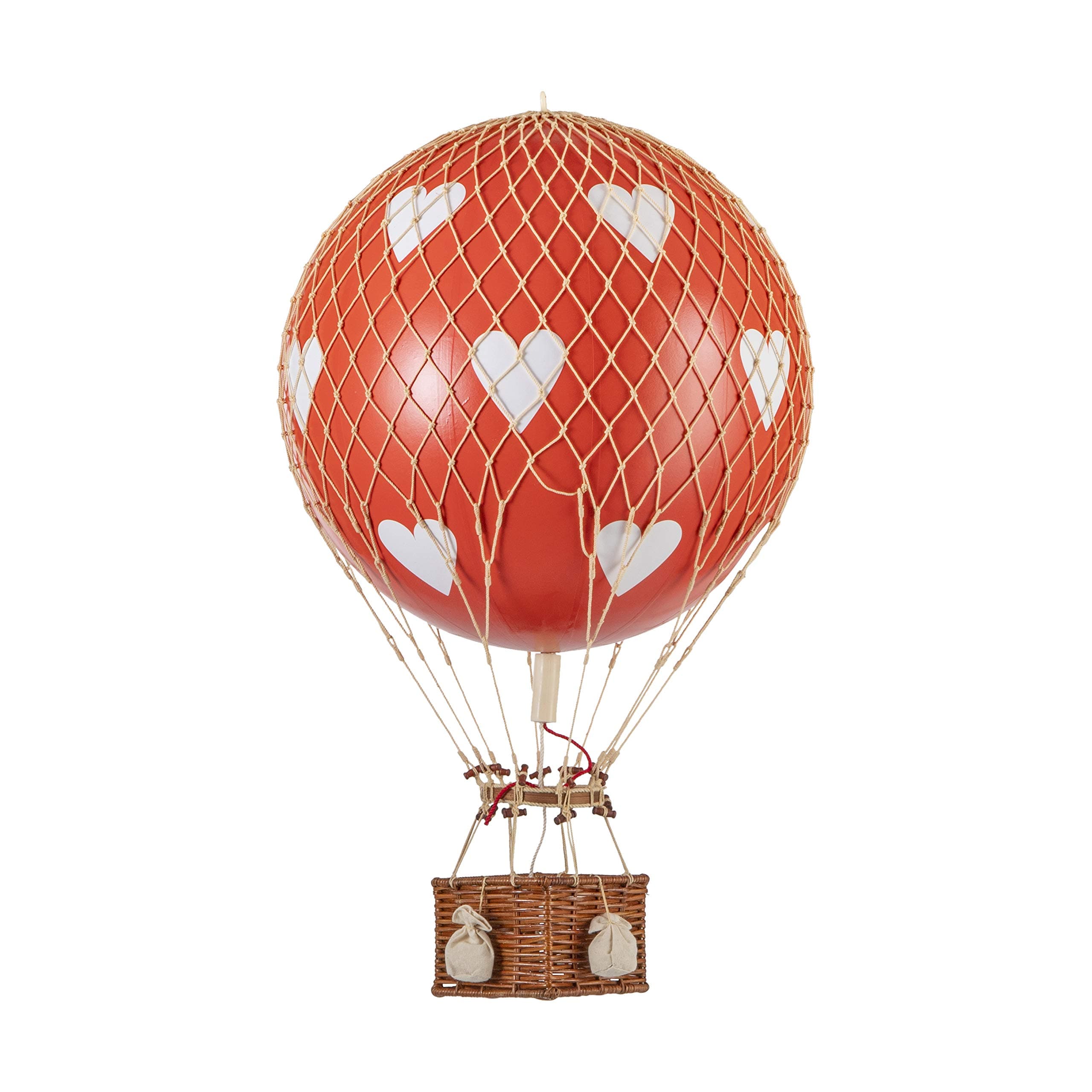 Authentic Models, Royal Aero Air Balloon, Hanging Home Decor - 22 Inch Height, Historic Hot Air Balloon Model for Home Decor, Detailed Vintage Decorations to Hang from Ceiling - Red Heart