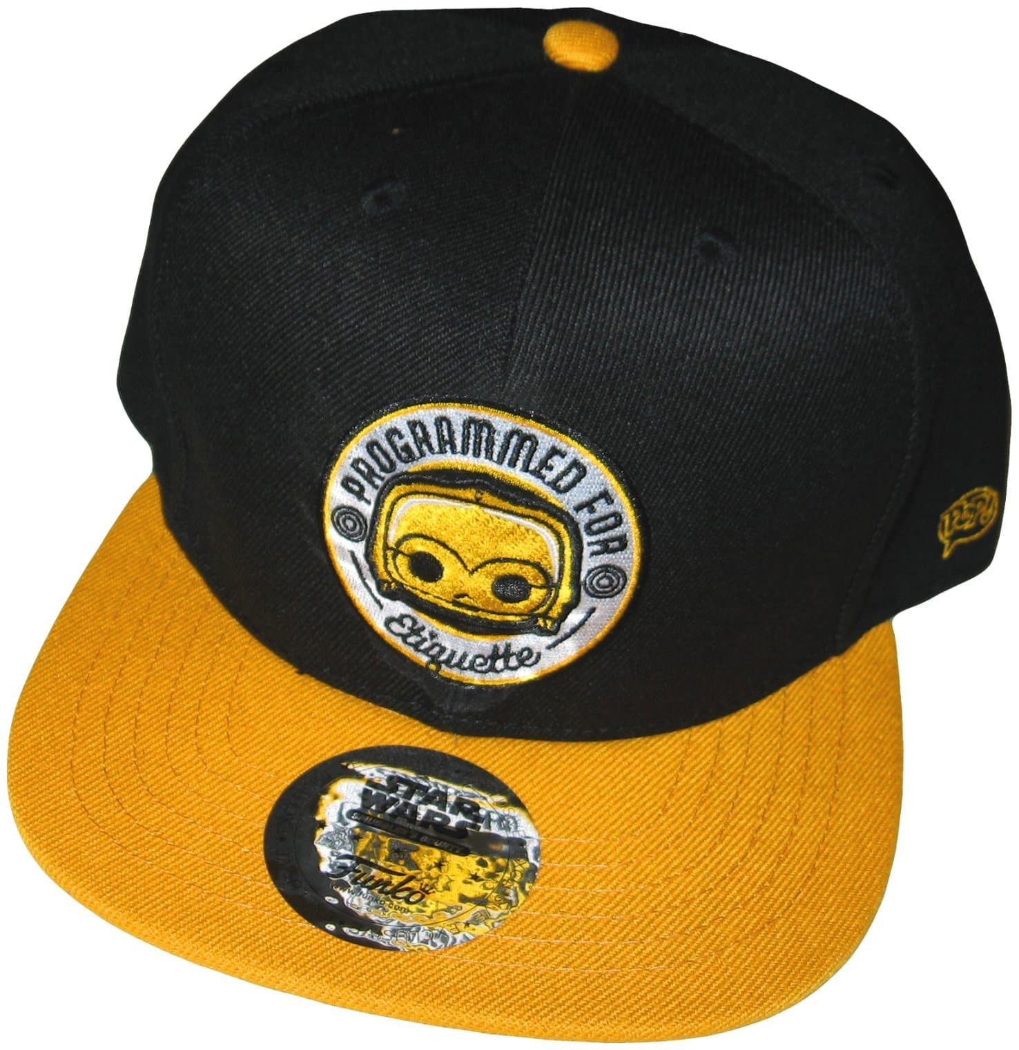 Star Wars Smugglers Bounty C-3PO Programmed for Etiquette Trucker Hat (Baseball Cap) One Size Yellow and Black