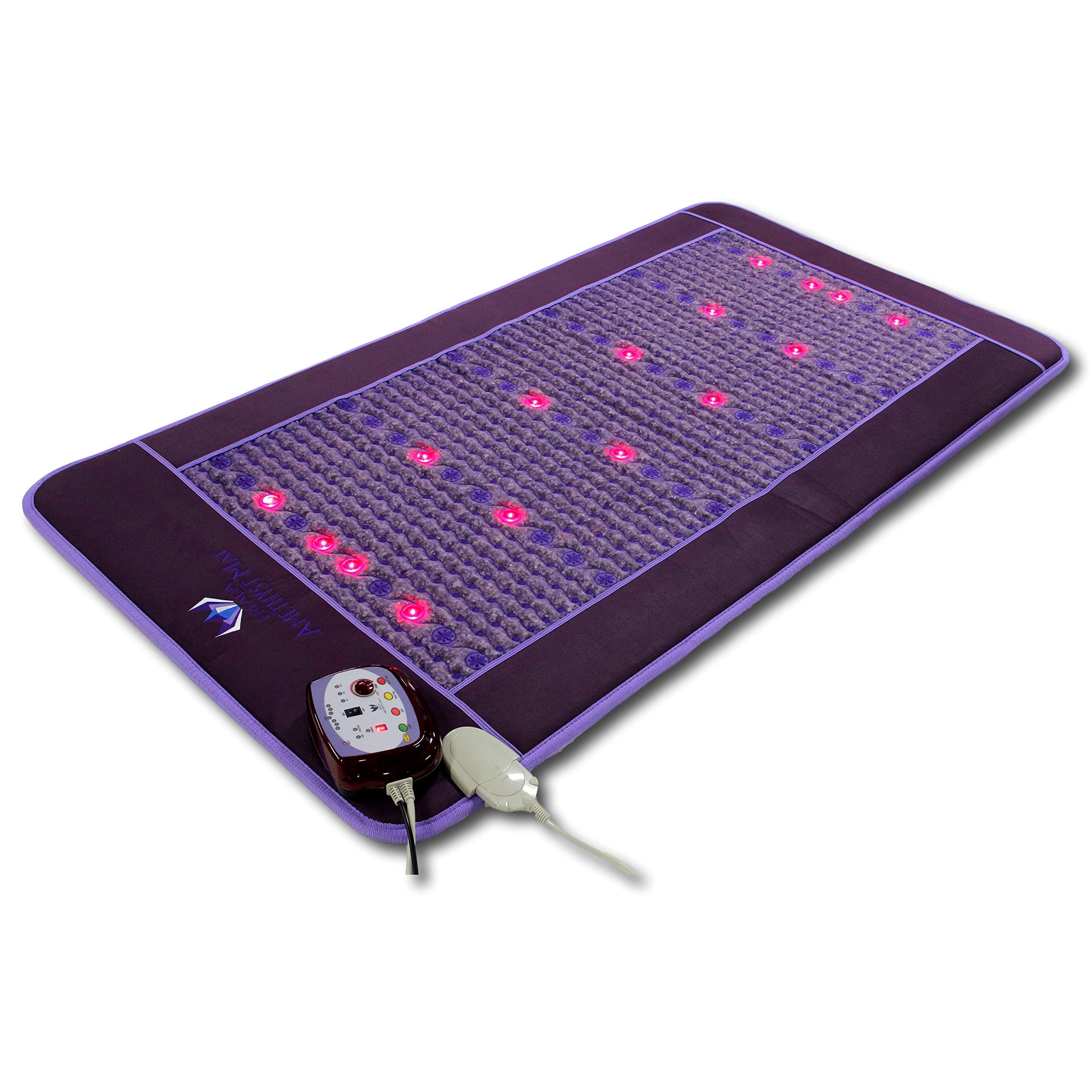 Ereada Infrared Amethyst Mat - Purple Single 76"L x 40"W (190x100 cm) - 86-158°F (30-70°C) FIR Heat - Natural Crystals - Photon Red Light - Negative Ions - Magnetism - Original Korean Manufacturer