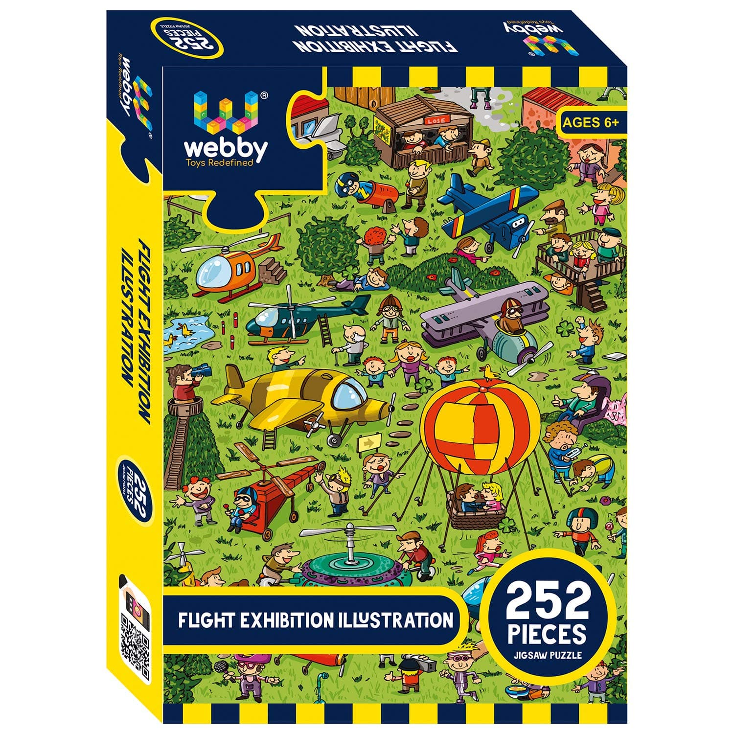 Webby Kids Flight Exhibition Illustration Jigsaw Puzzle, 252 Pieces,Multicolor