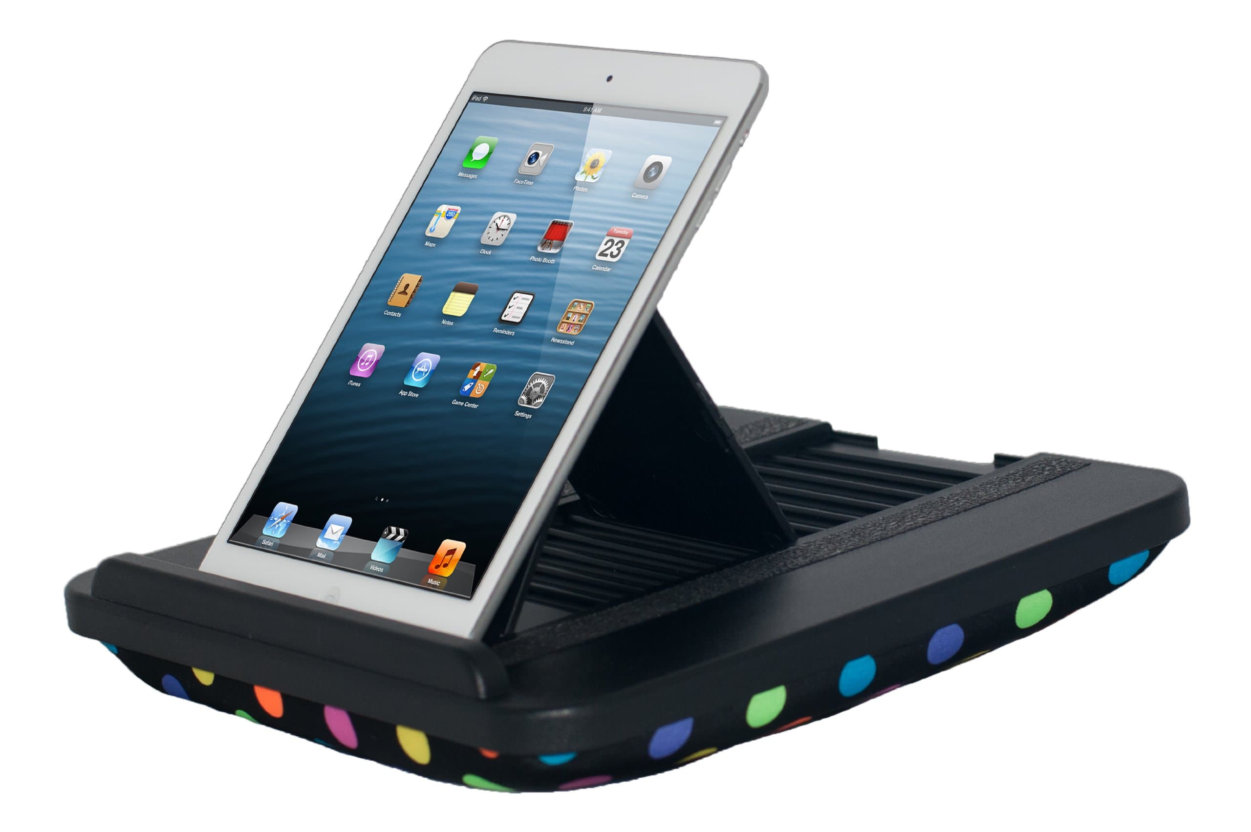 Prop 'n Go Slim - Adjustable Bed Holder & Lap Stand for iPad, iPad mini, Tablets and eReaders with Multi Angle Control (Polka Dots)
