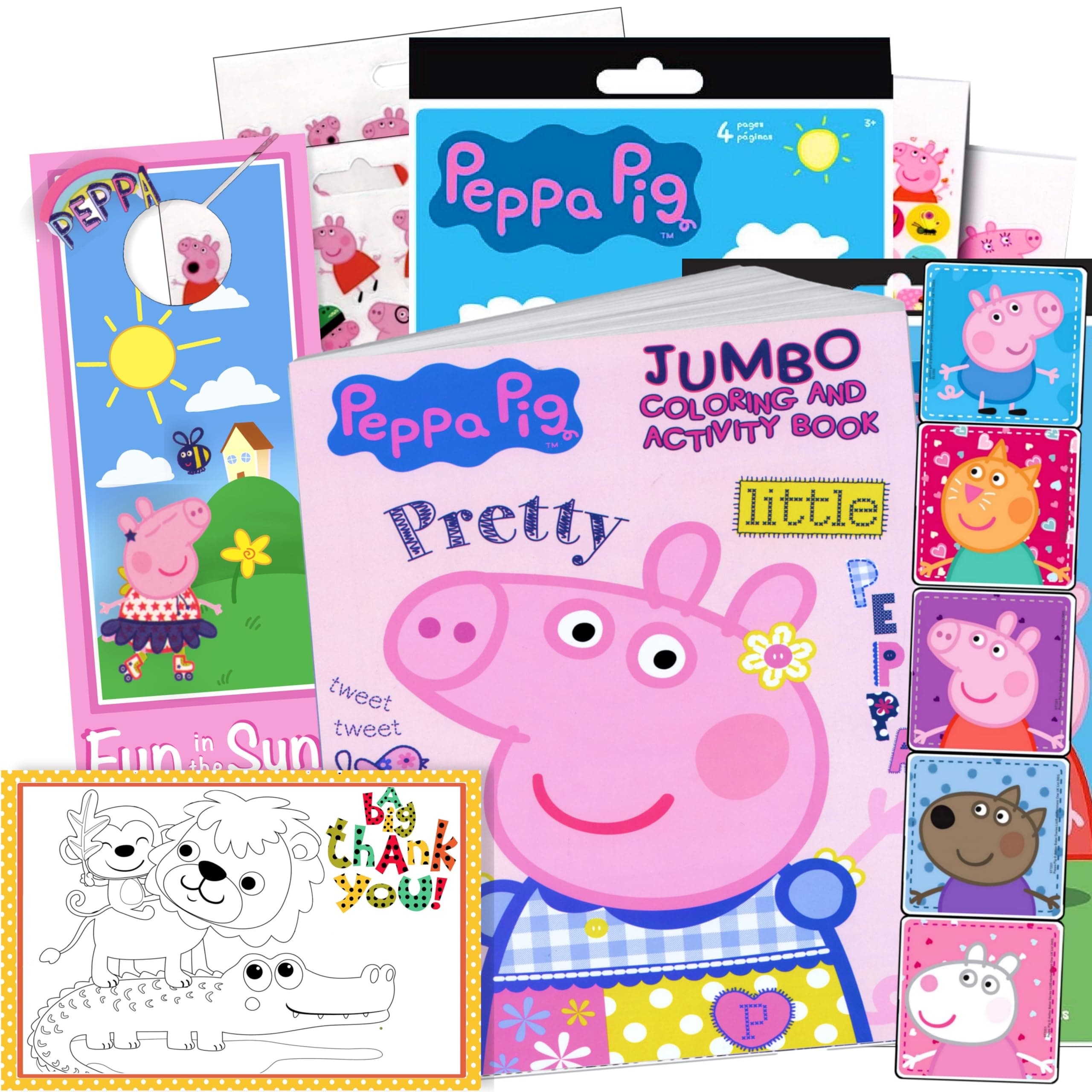 Color and Activity Set - Package includes Peppa Pig Coloring Book, Peppa Pig Stickers and 2-Sided Door Hanger (Peppa Coloring Book & Stickers)