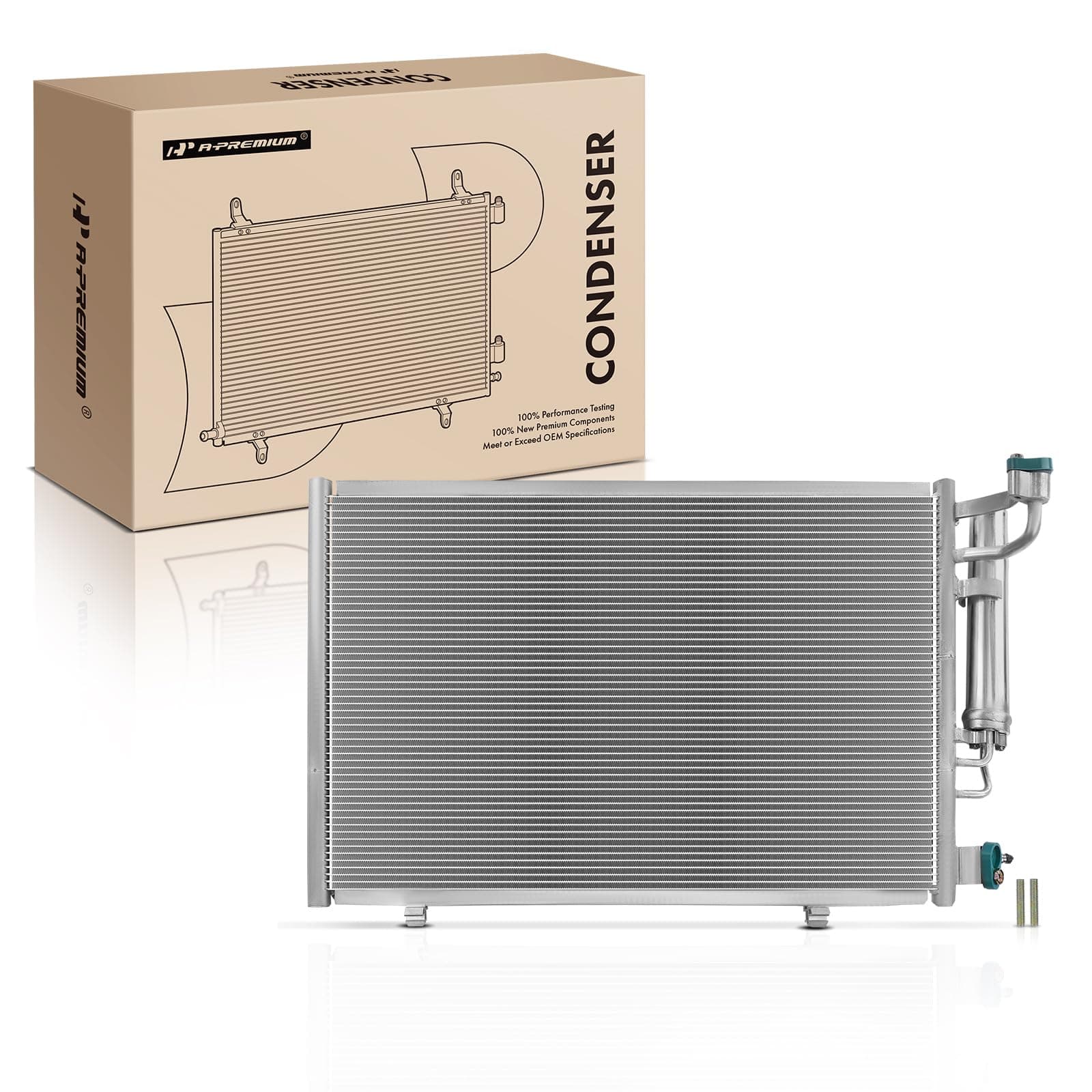 A-Premium Air Conditioning A/C Condenser Compatible with Ford Fiesta 2011 2012 2013, L4 1.6L, Replace# BE8Z19712A