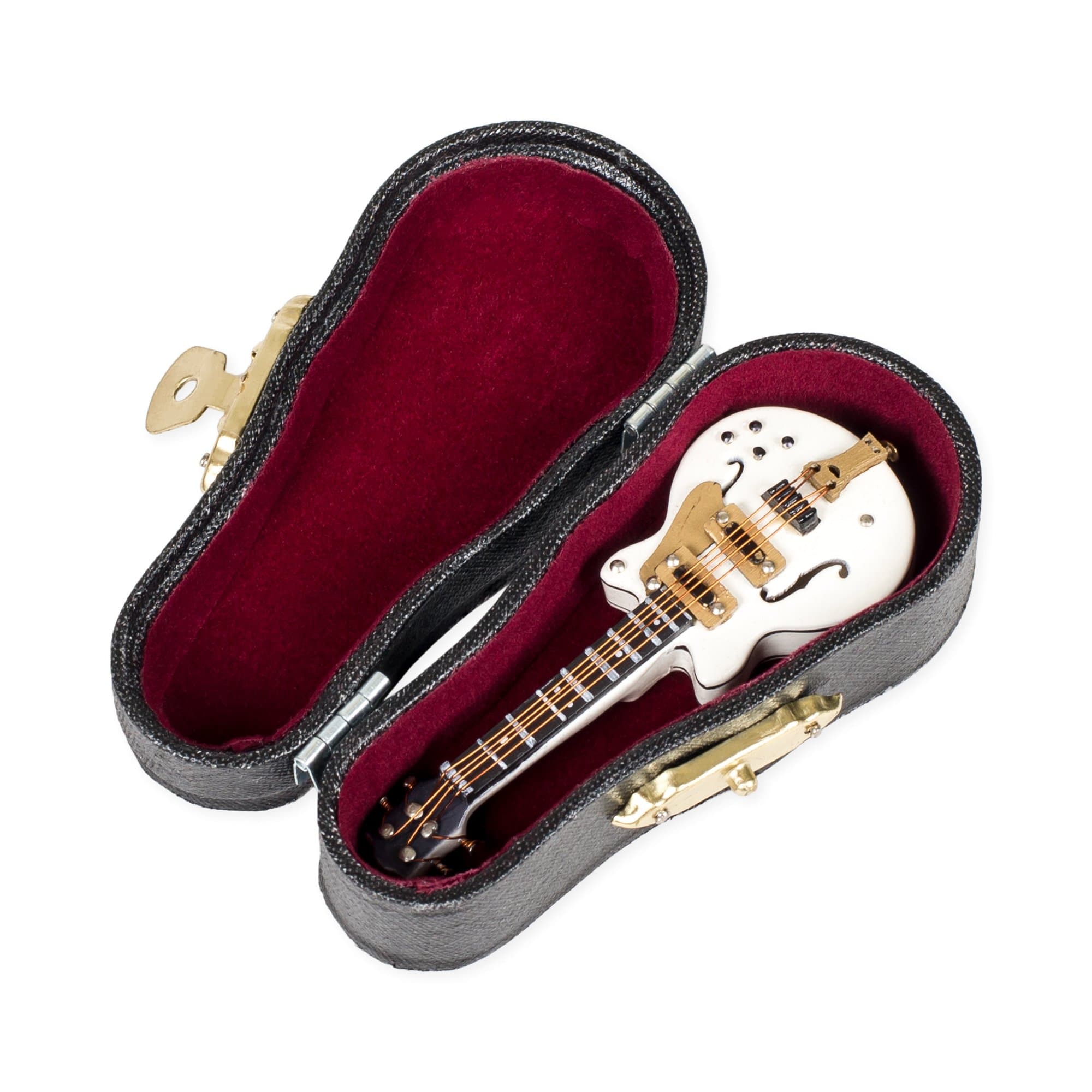 Broadway Gift Co. Electric Guitar Miniature Replica White 1.5 x 3 Resin Stone Tabletop Figurine