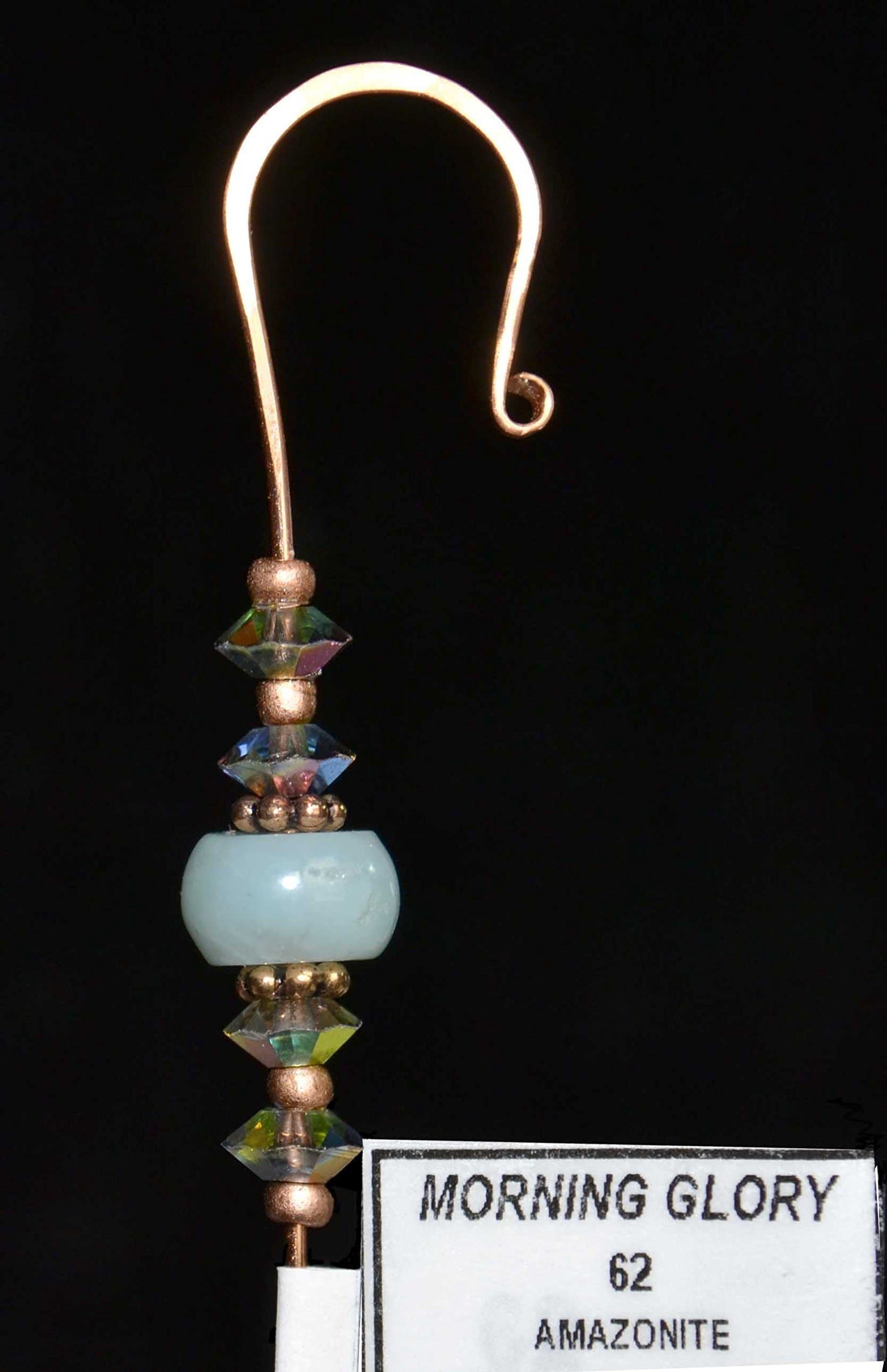 Handmade Jeweled Ornament Hook- MORNING GLORY