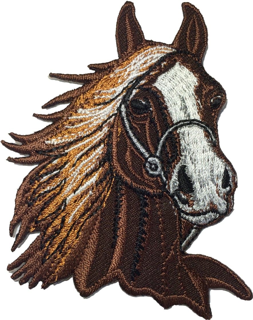 Brown Horse size 7.5 x 8.5cm. Jacket Vest shirt hat blanket backpack T shirt Patches Embroidered Appliques Symbol Badge Cloth Sign Costume Gift