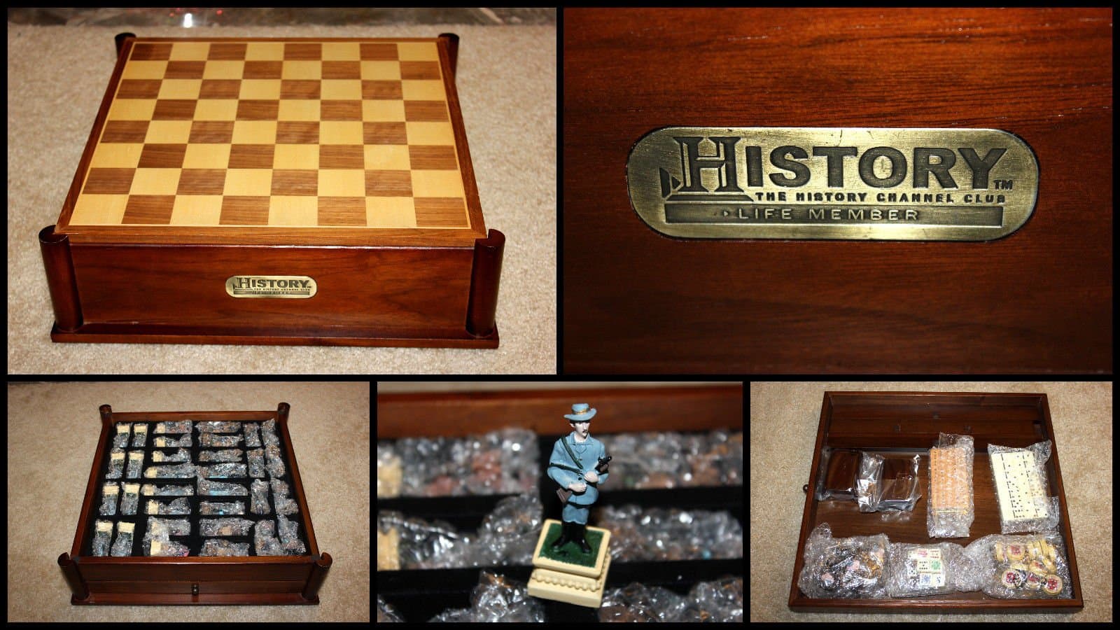 History Channel Civil War Chess & Backgammon Game Set