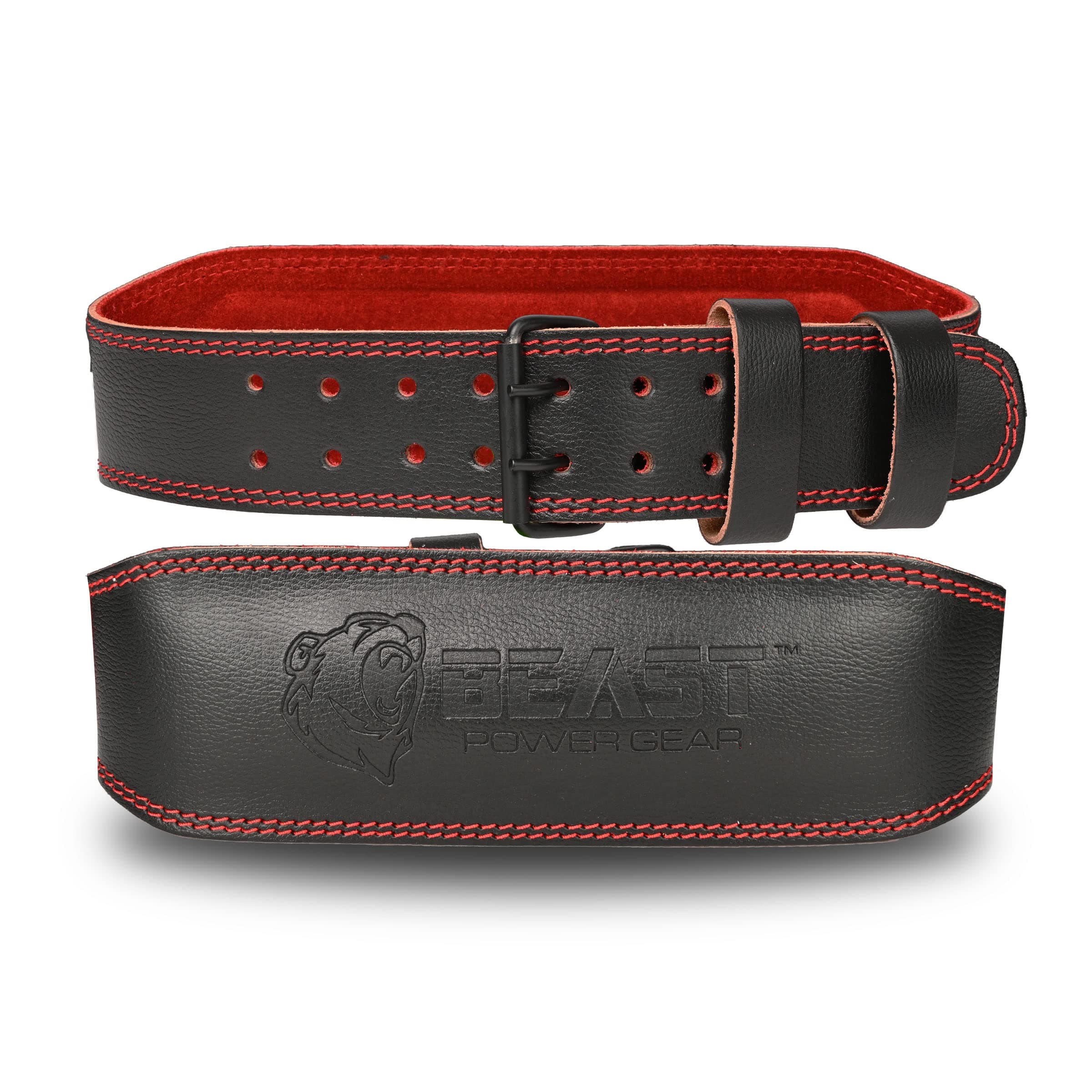 Weight Lifting Belt - 4” Genuine Leather Belts Padded Lower Back Support for Gym Bodybuilding Squat Deadlift Weightlifting Cross Strength Training Men Women Free Wrist Wrap