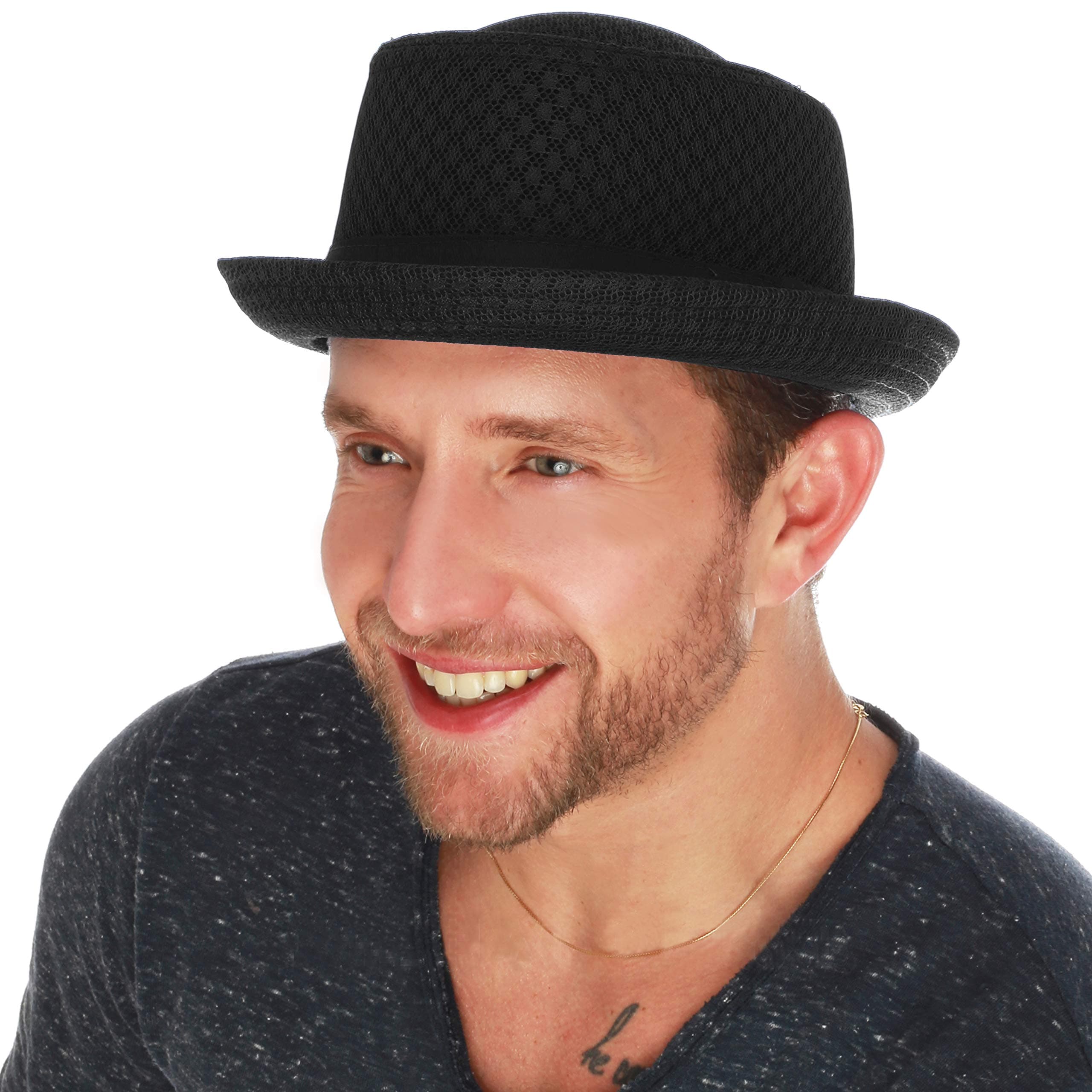Unisex Light Weight Classic Soft Cool Mesh Pork Pie hat