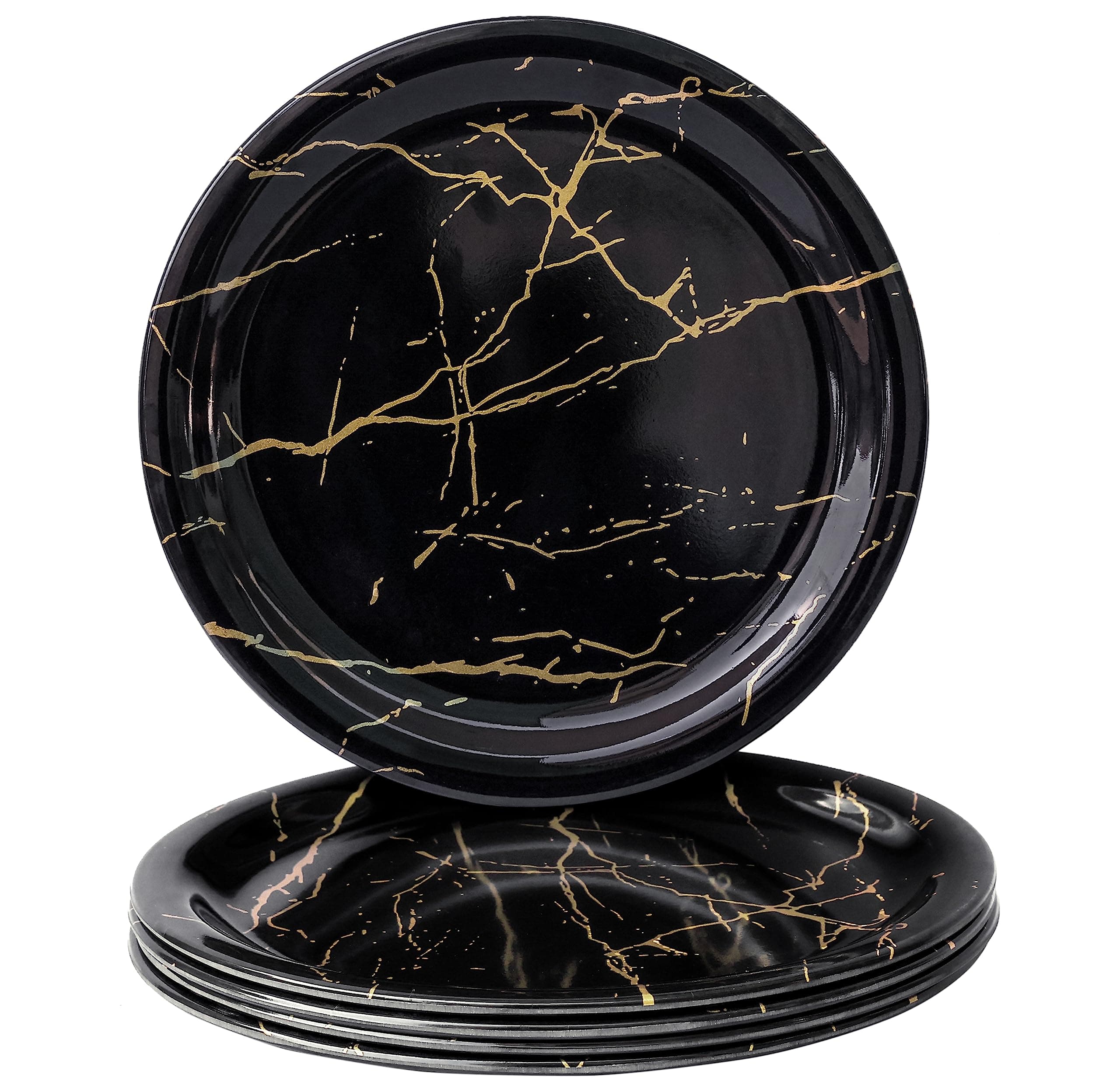 Melamine Marbel Print Snacks/Quarter/Side/Salad Plate Set. Microwave Safe, Bpa Free Unbreakable. for Breakfast, Snacks, Dinner Platter, Parties