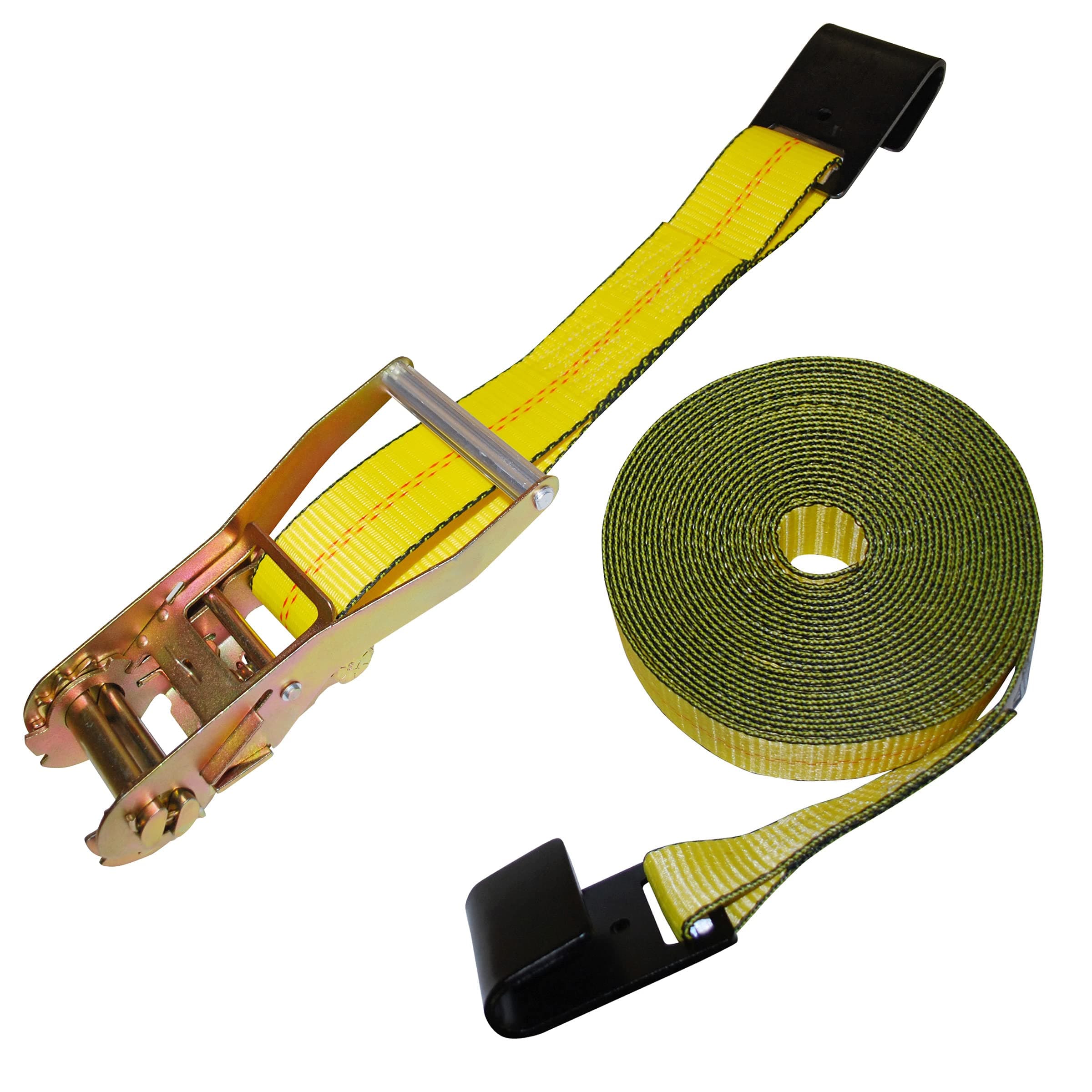 2” x 27’ Ratchet Strap with Flat Hooks — 8 Pack