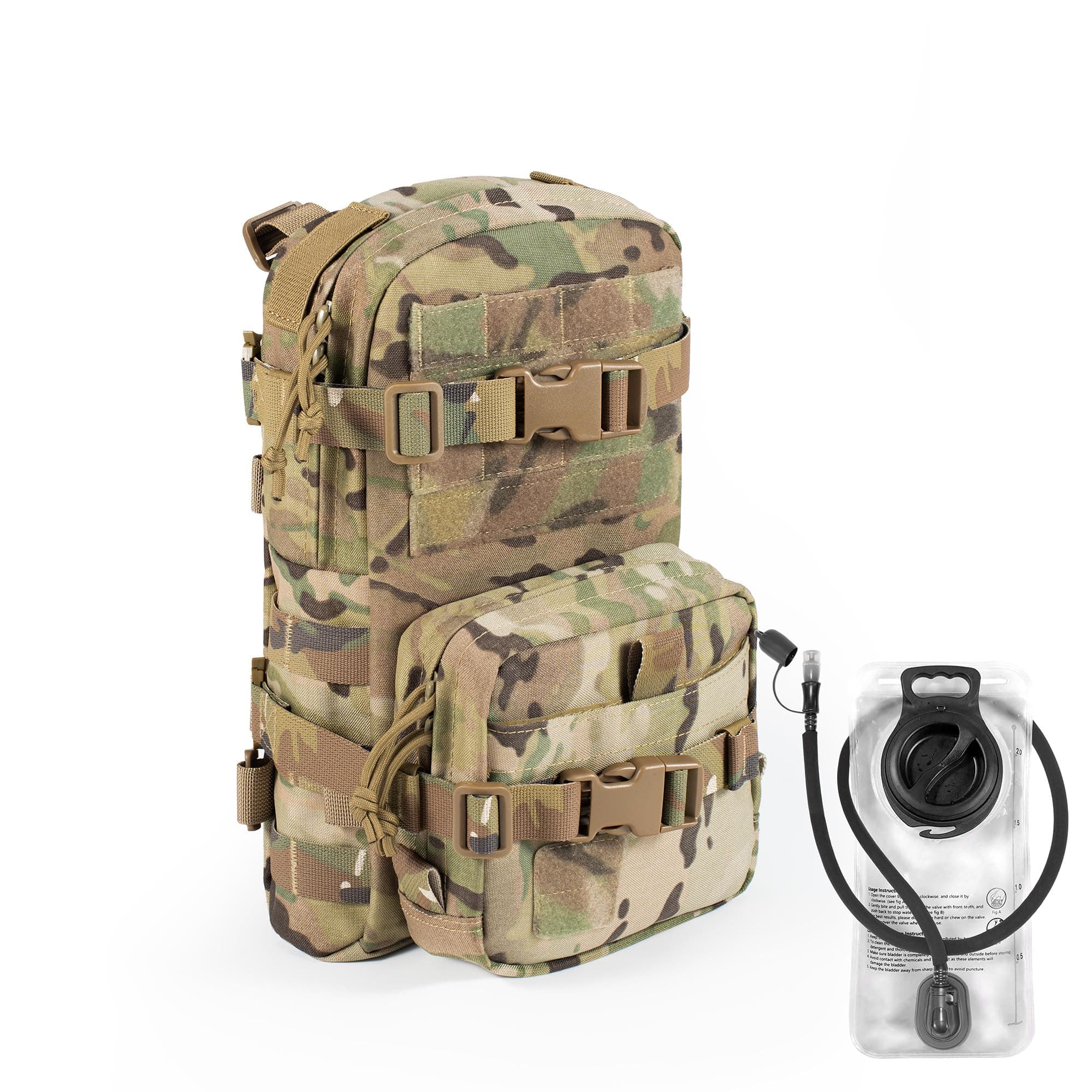 CLTAC Tactical Small MOLLE Hydration Pack Outdoor Water Bladder Carrier Pack for Vest Backpack