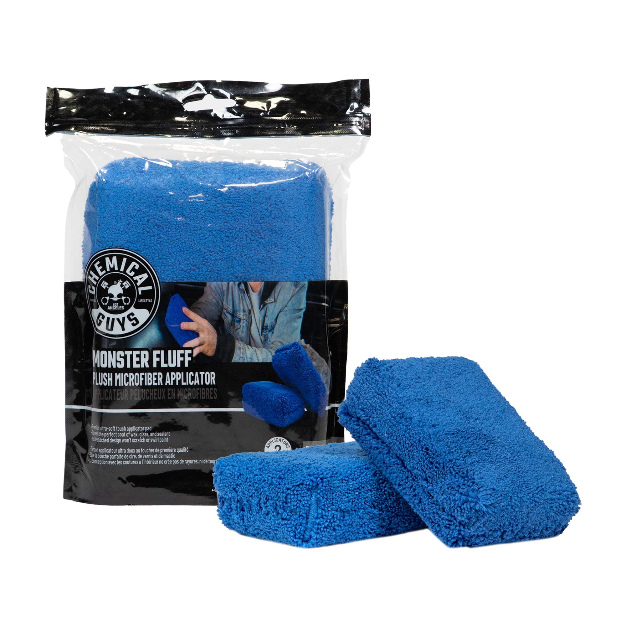 Chemical Guys Monster Fluff Exterior Premium Microfiber Applicator, Blue (Pack Of 2) (Mic29602)