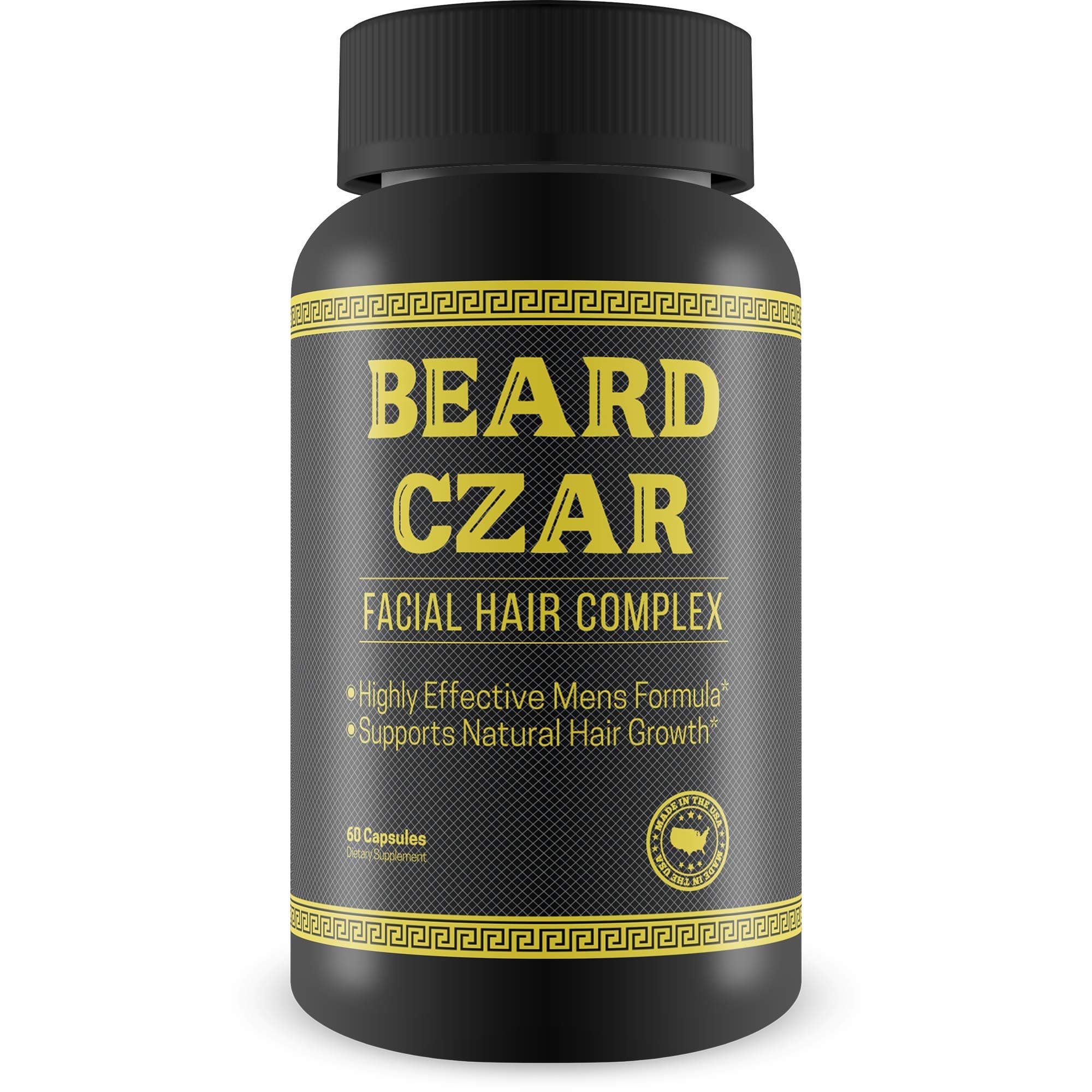 The Beard Czar-Facial Hair Complex- Highly Effective Mens Formula- Supports Natural Hair Growth-Improve Beard Quality and Nourishment-60 Capsules