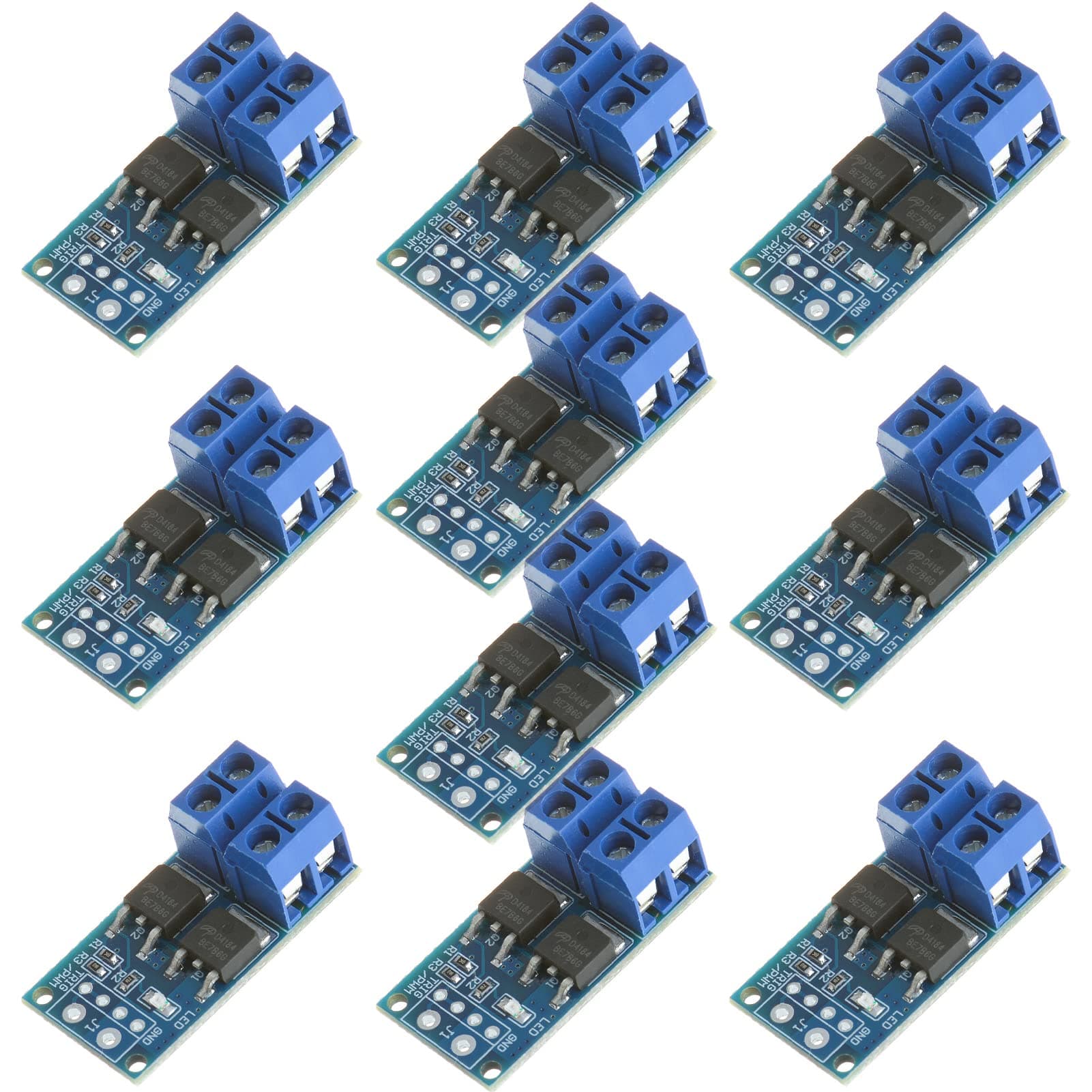 10PCS DC 5V-36V 15A(Max 30A) 400W Dual High-Power MOSFET Trigger Switch Drive Module 0-20KHz PWM Adjustment Electronic Switch Control Board Motor Speed Control Lamp Brightness Control