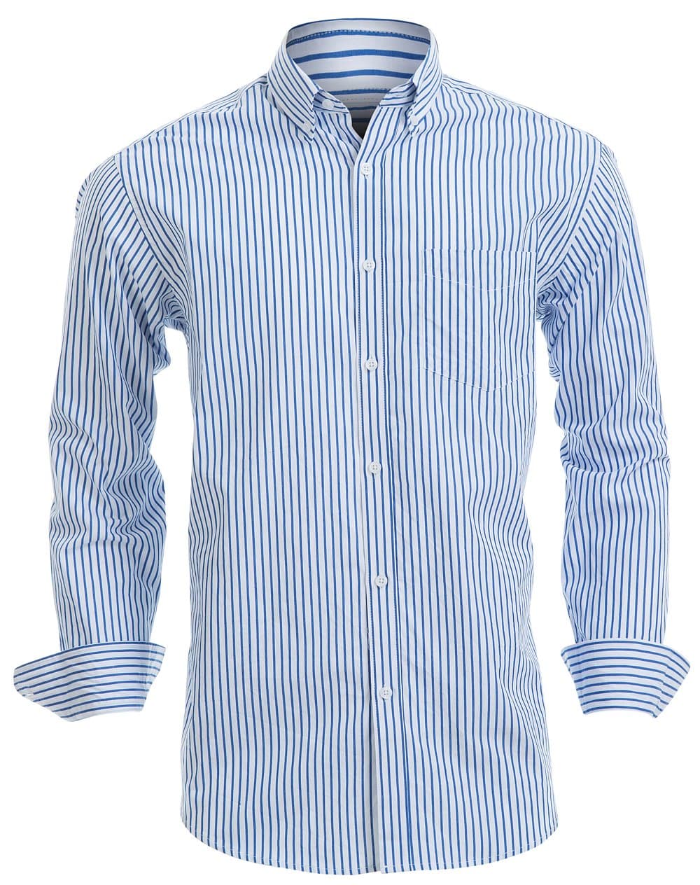 Double Pump Mens Button Down Shirts Cotton Long Sleeve Shirts Regular Fit