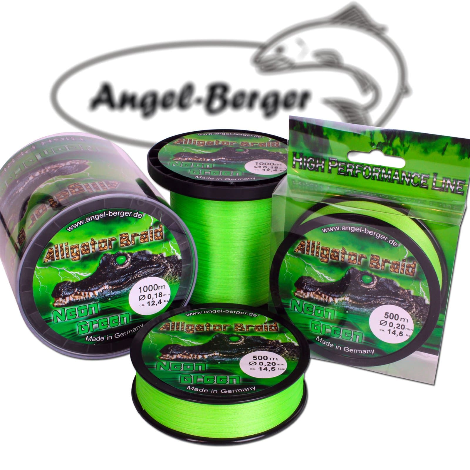 Angel Berger Alligator Braid Neon Green Braided Line