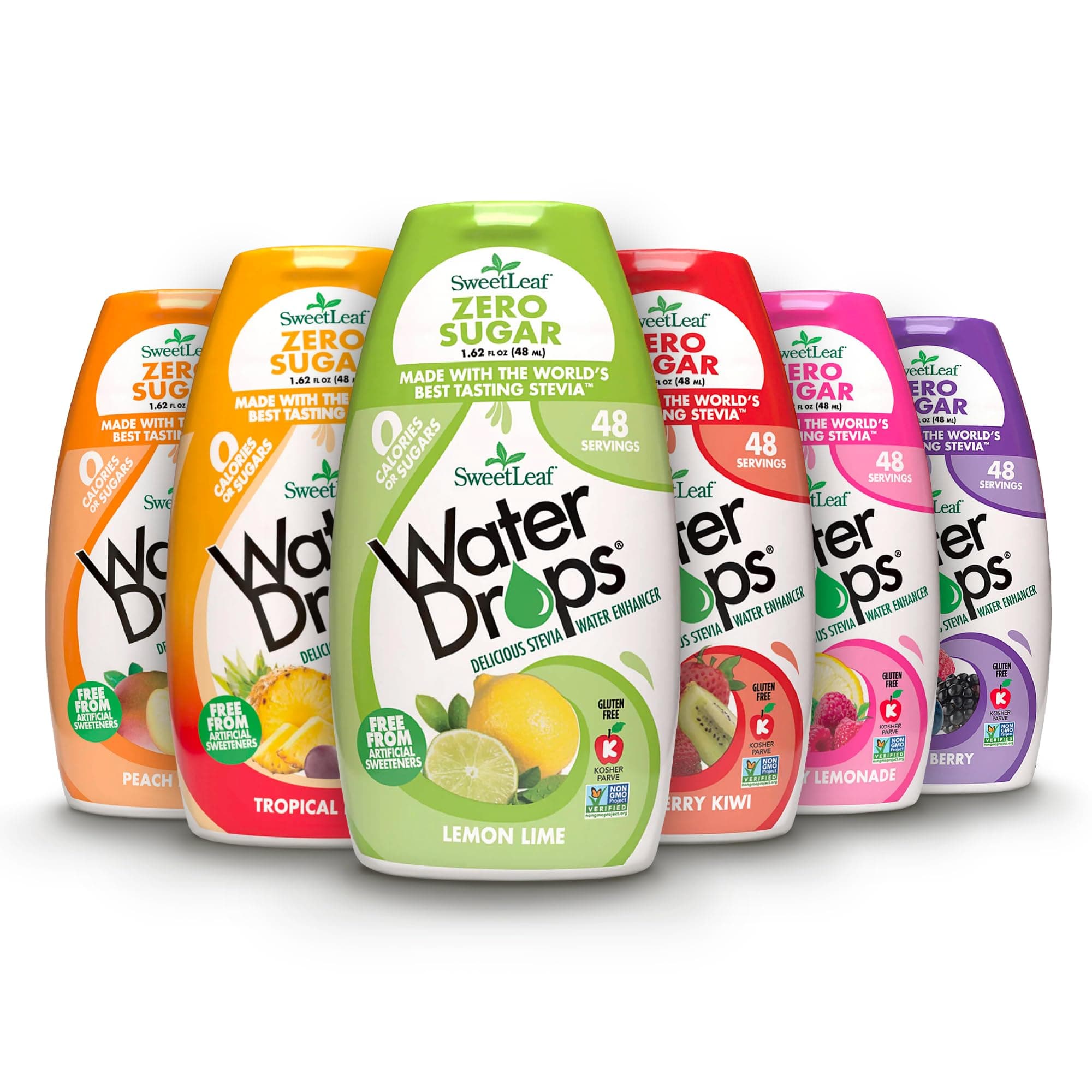 Water Flavoring Drops - Stevia Water Enhancer, Sugar Free, Zero Calorie Water Additive for Flavor, Contains Monk Fruit Extract, Gluten Free, Keto Friendly - 1.62 Fl Oz (Variety Pack of 6)