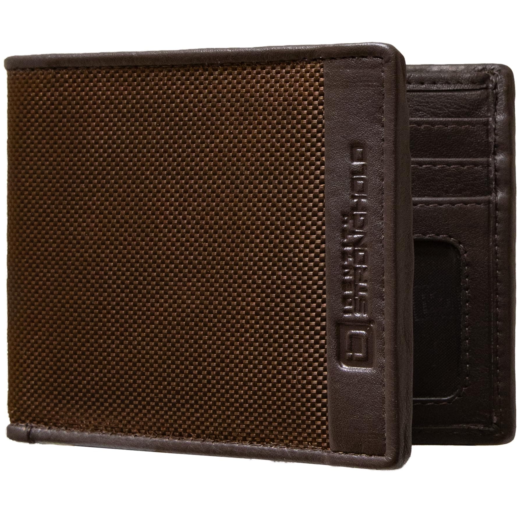 ID Stronghold Slim Bifold Wallet for Men - RFID Blocking Wallet - 7 Slots Nylon and Leather