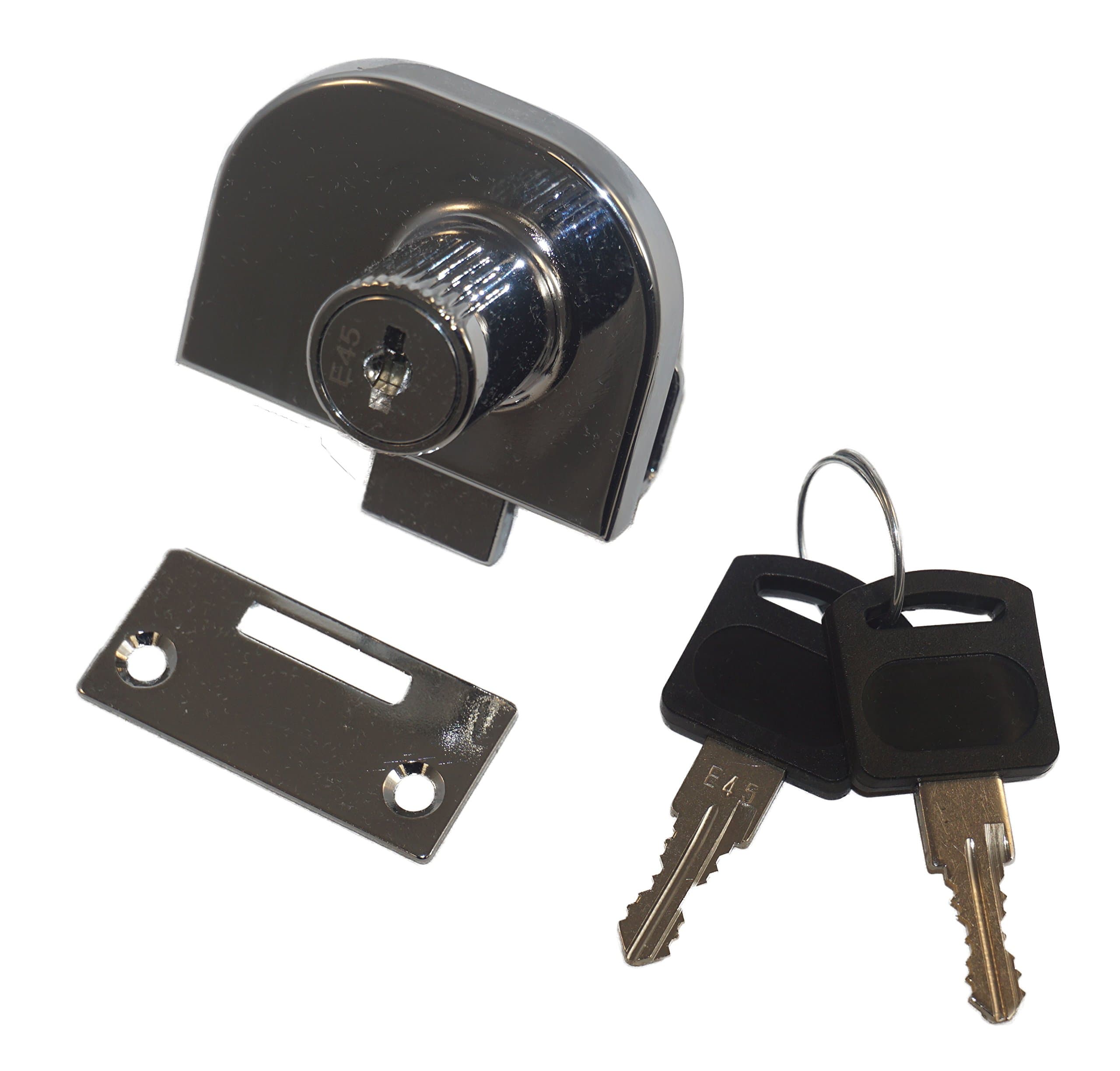 Double Glass Door Lock with Chrome Finish, Keyed Alike