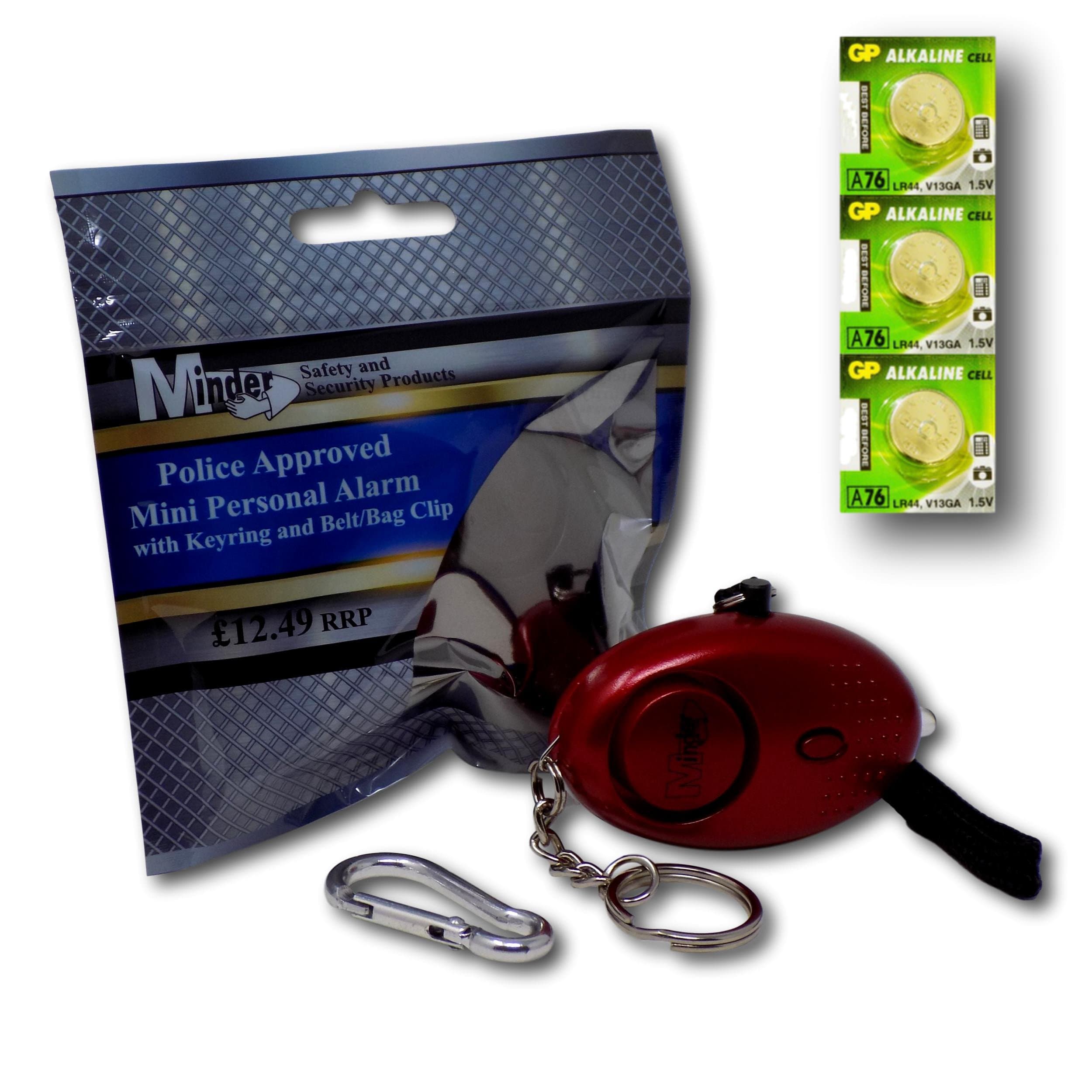 Mini Key Ring Personal Attack Rape Alarm 140db with Flashlight + Spare Battery Set - Secured by Design Approved (UK Police Preferred Specification)