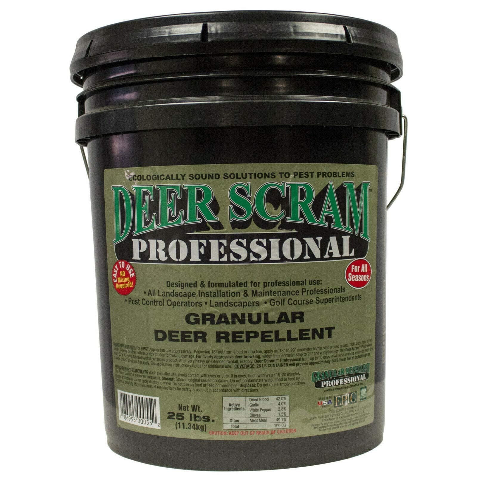 Epic Professional Deer Scram Repellent 25lb Bucket