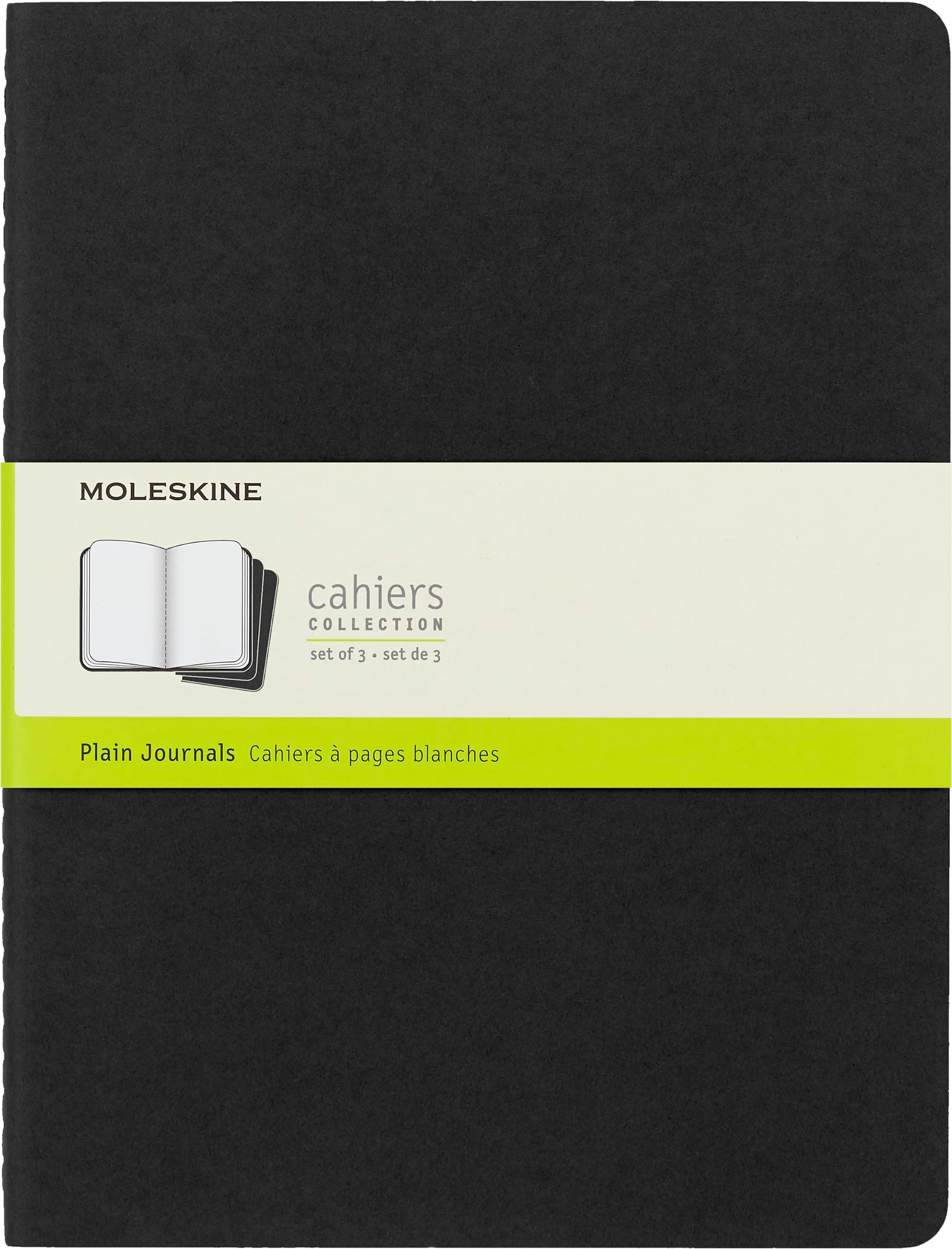 Moleskine Plain Cahier Xl - Black Cover (3 Set)