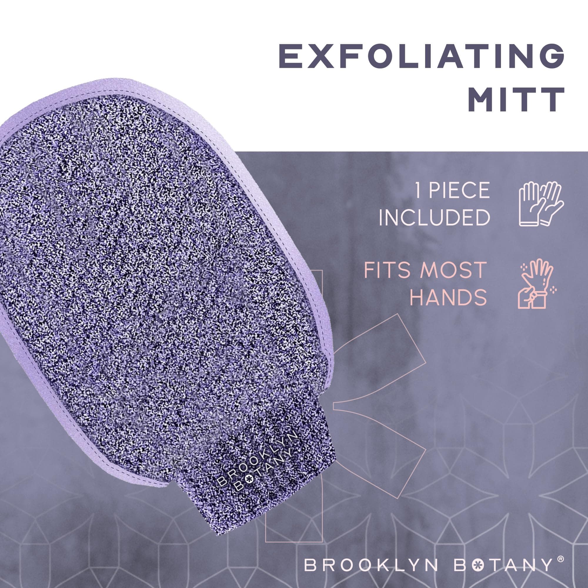 Brooklyn Botany Exfoliating Mitt for Bath and Shower – Heavy Duty Exfoliating Body Scrubber for Massage and Dead Skin Remover for Body – 1 Mitt
