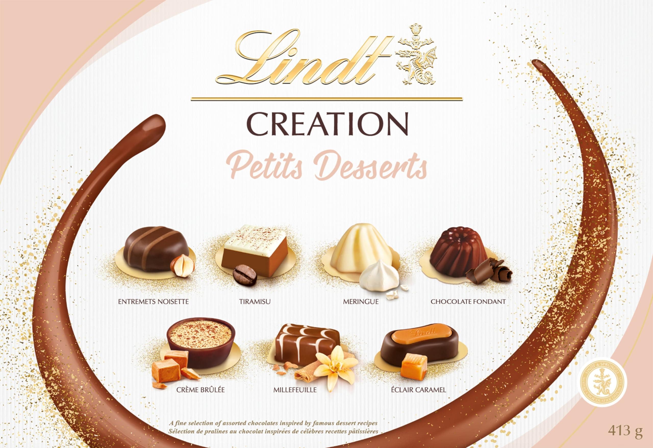 Lindt Creation Dessert | 40 Assorted Fine Dark, Milk and White Chocolate Box Large, 400g | Gift Present or Sharing Box for Him and Her | Christmas, Birthday, Celebrations, Congratulations, Thank you
