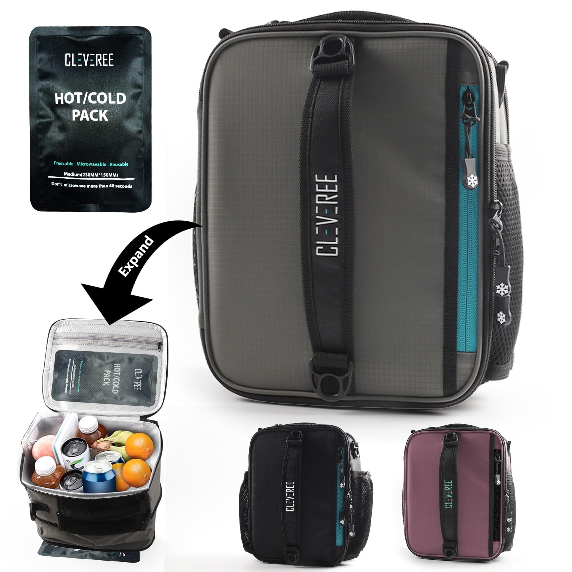 Insulated Lunch Bag -Cooler Bag - Expandable Lunch Bag suitable for Work Office School Travel -Lunch Bag for Men and Women-Lunch Box Leak proof with Adjustable Shoulder Strap