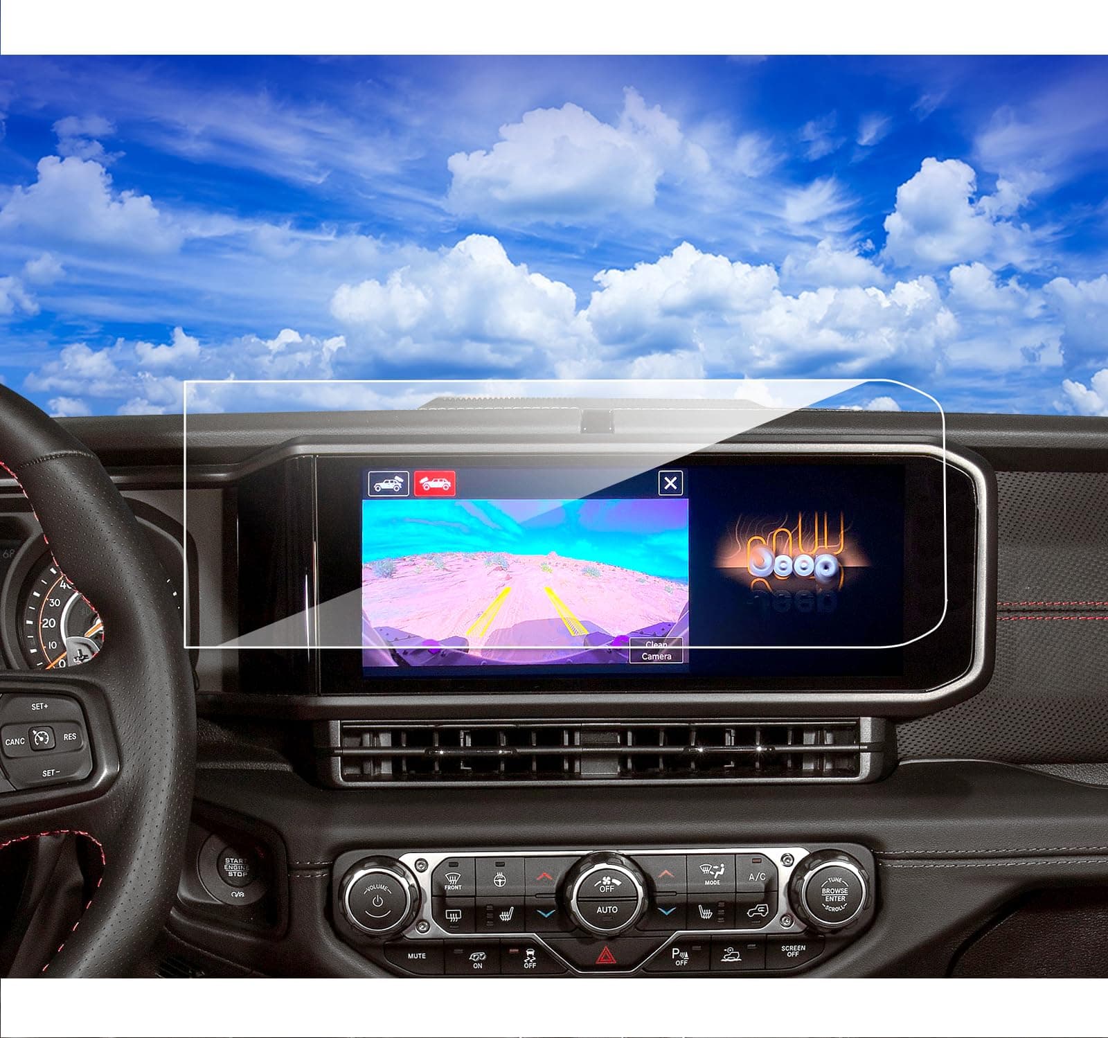 2025 2026 Jeep Wrangler Gladiator Screen Protector for 2024 2025 2026 Jeep Wrangler JL Gladiator 4xe Sport Rubicon Sahara Willys Sport S 12.3Inch 2024 Wrangler Gladiator Accessories Tempered Glass 12.3''